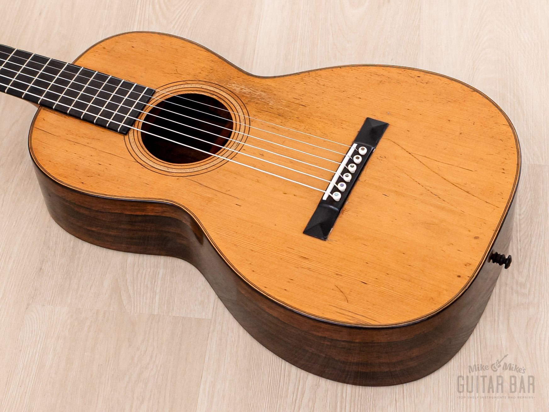 1870s Martin 2-20 Vintage Fan-Braced Acoustic Guitar, Adirondack Spruce & Brazilian Rosewood w/ Case