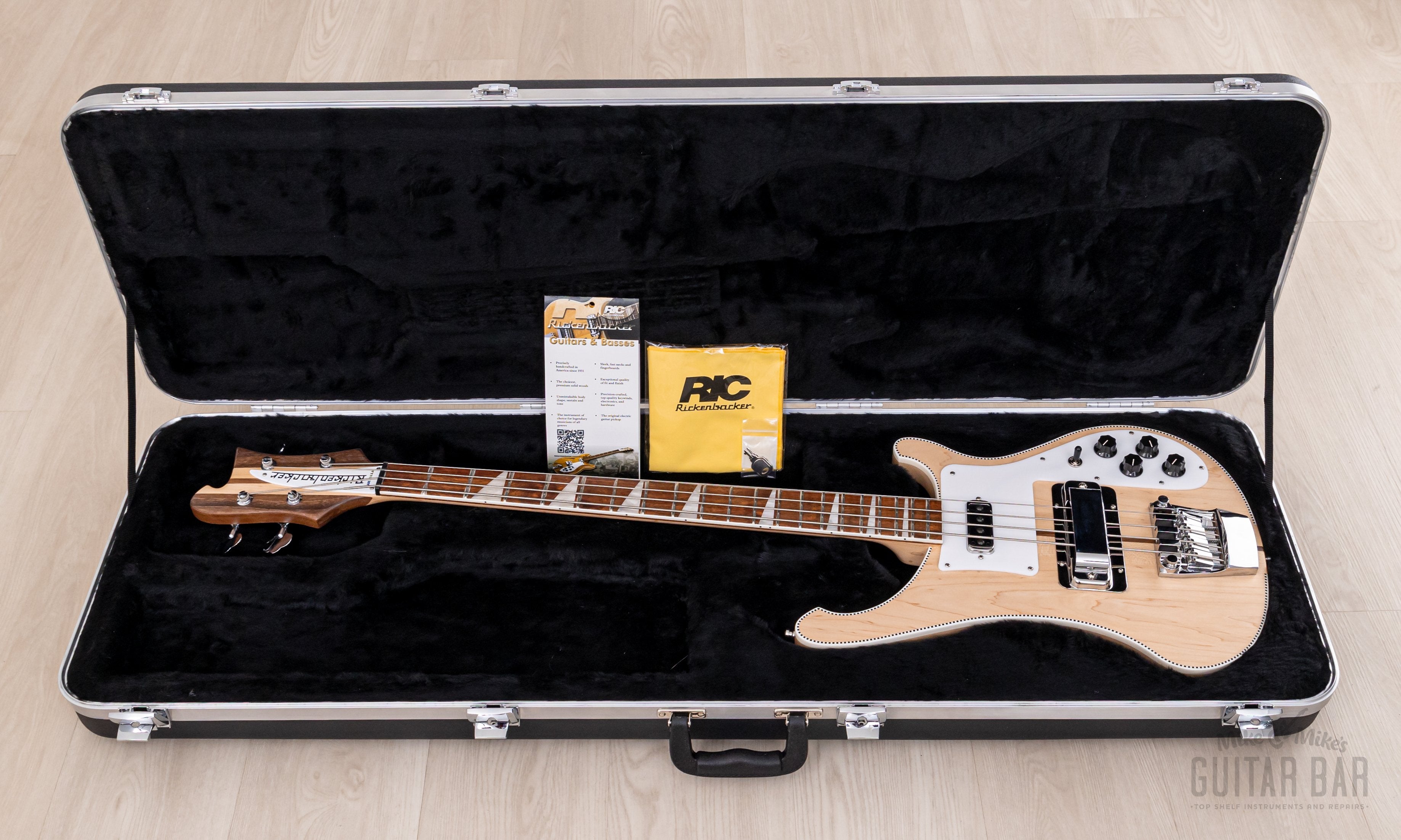 2022 Rickenbacker 4003 CB Satin Mapleglo Checkerboard Binding, Near-Mint w/ Case, Tags