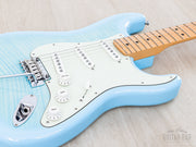 2024 Fender Hybrid II Stratocaster Flame Celeste Blue, body close-up