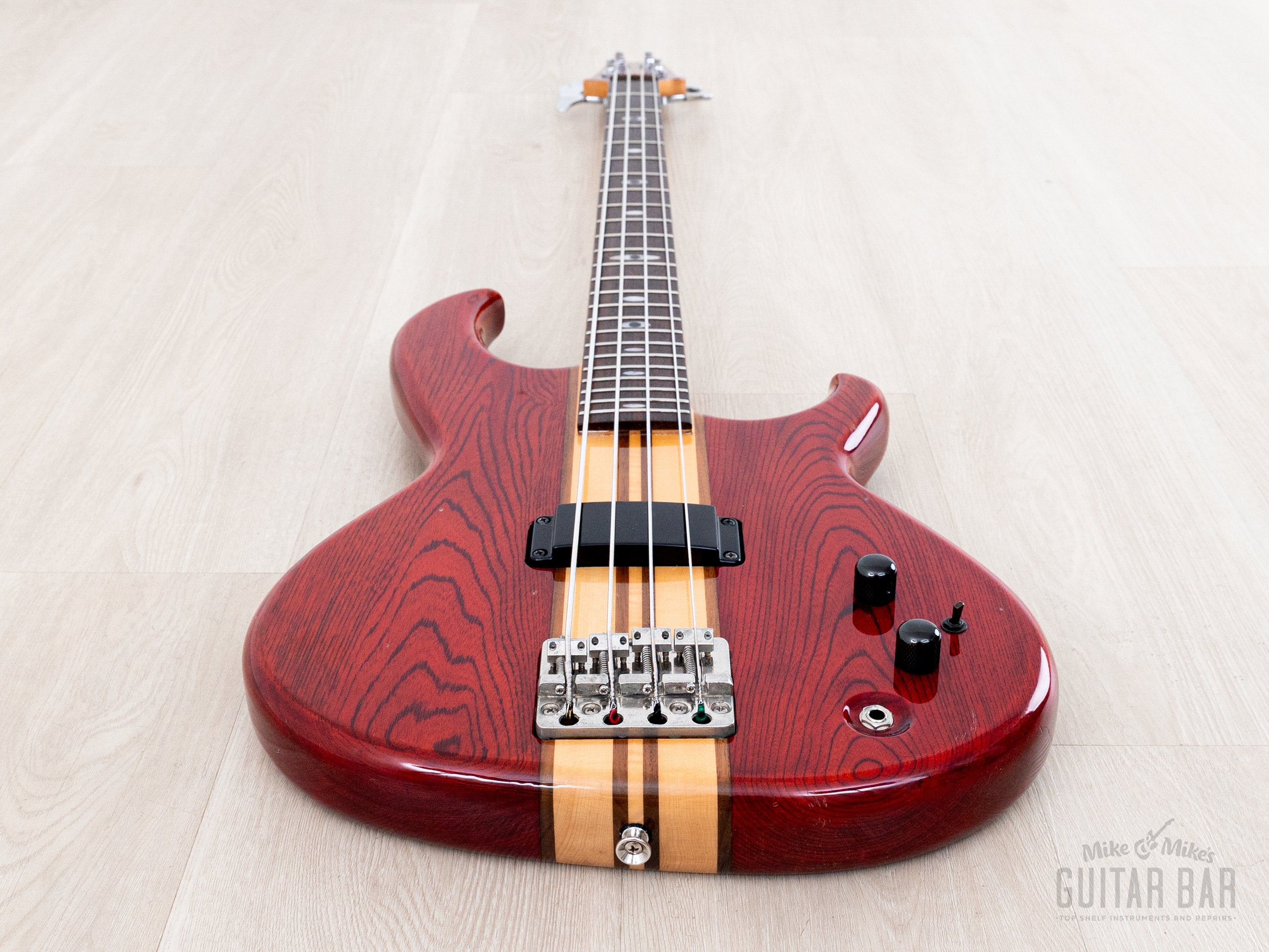 1982 Aria Pro II SB-R60 PR Vintage Neck Through Bass Padauk Red, Near-