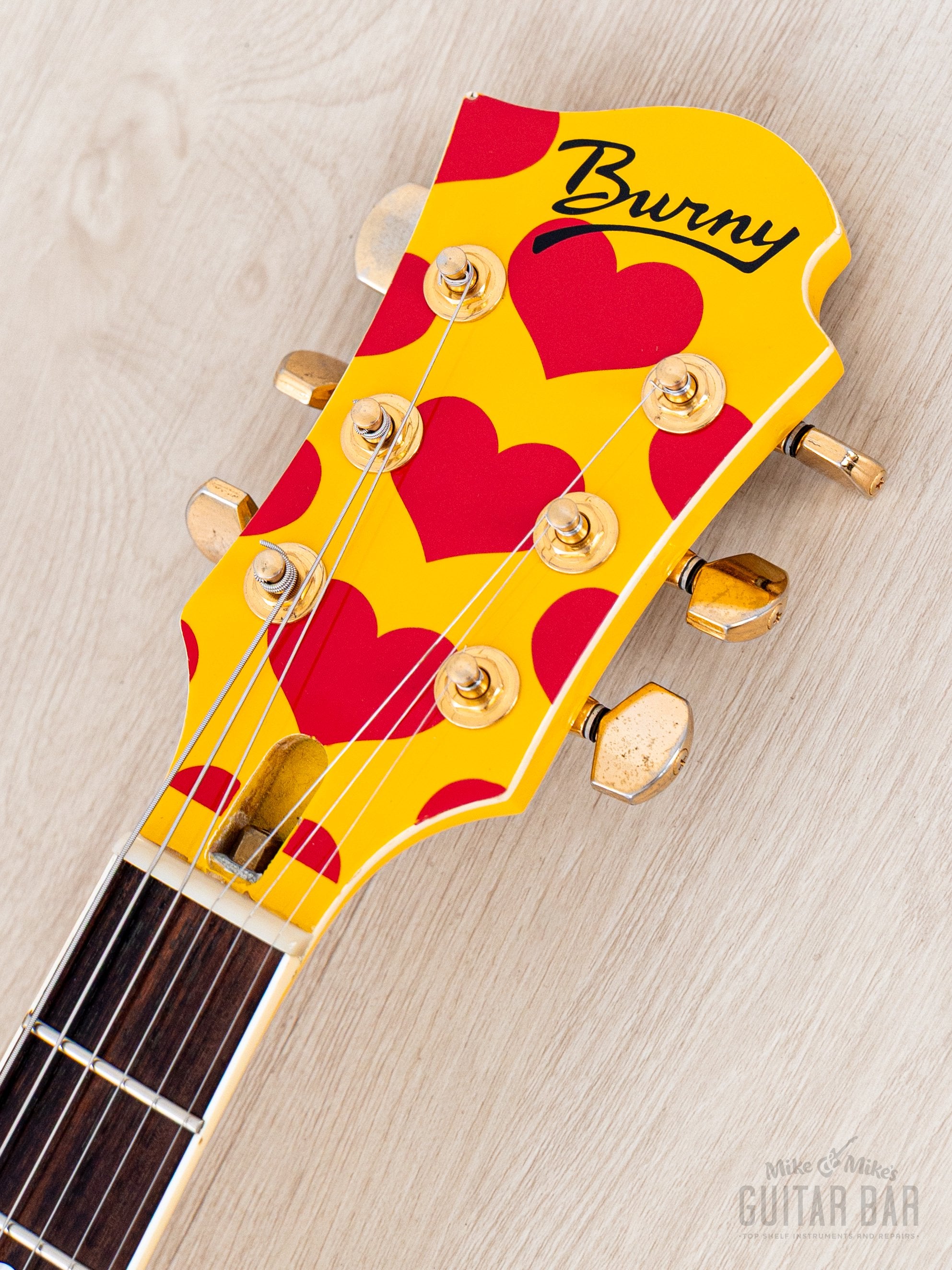 Burny MG-145S Heart Yellow 【No.005500】 Burny Mockingbird MG-145S HY Hide X Electric Guitar Yellow Heart w/ Su