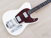 2016 Elk Cutlass CT Limited Edition White, front angled view with tortoise pickguard and Bigsby