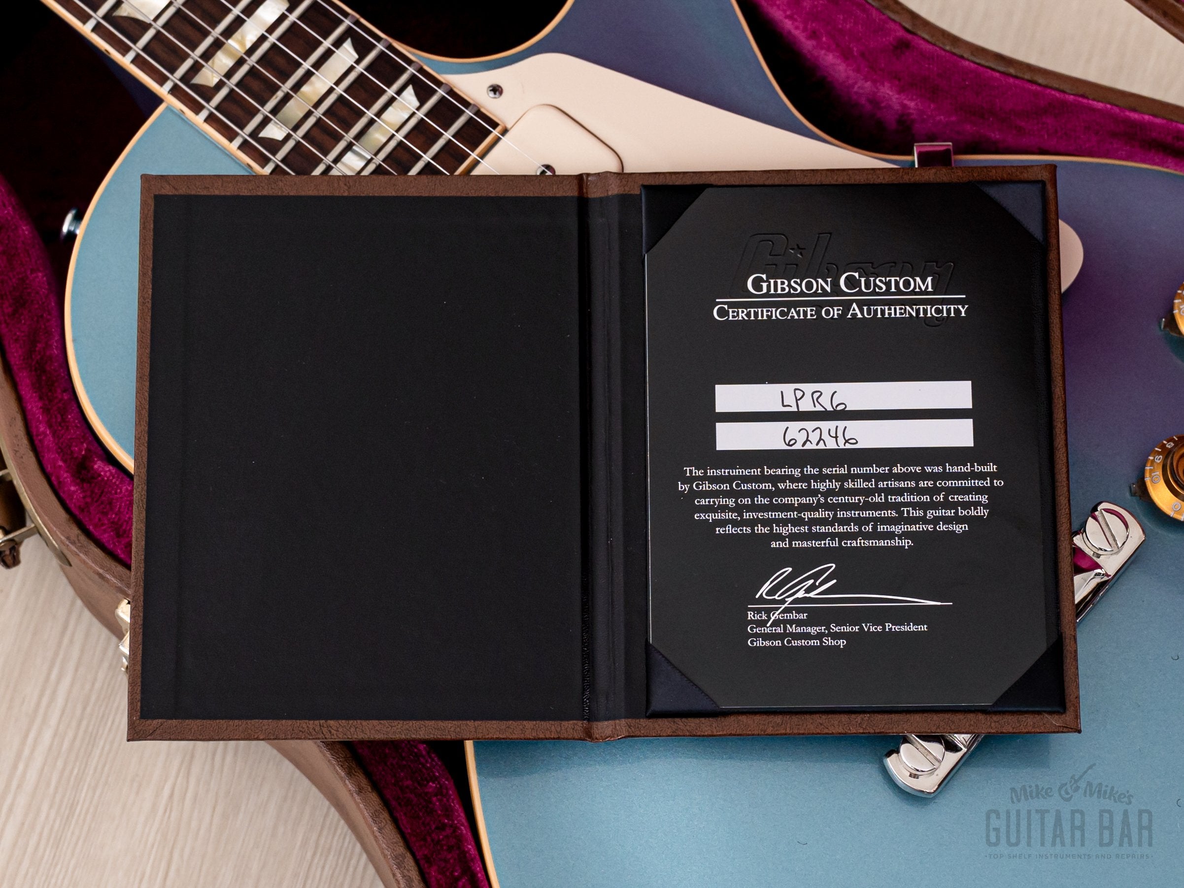 2012 Gibson Custom Shop Historic 1956 Les Paul Standard Pelham Blue R6 w/ Case, COA, Tags
