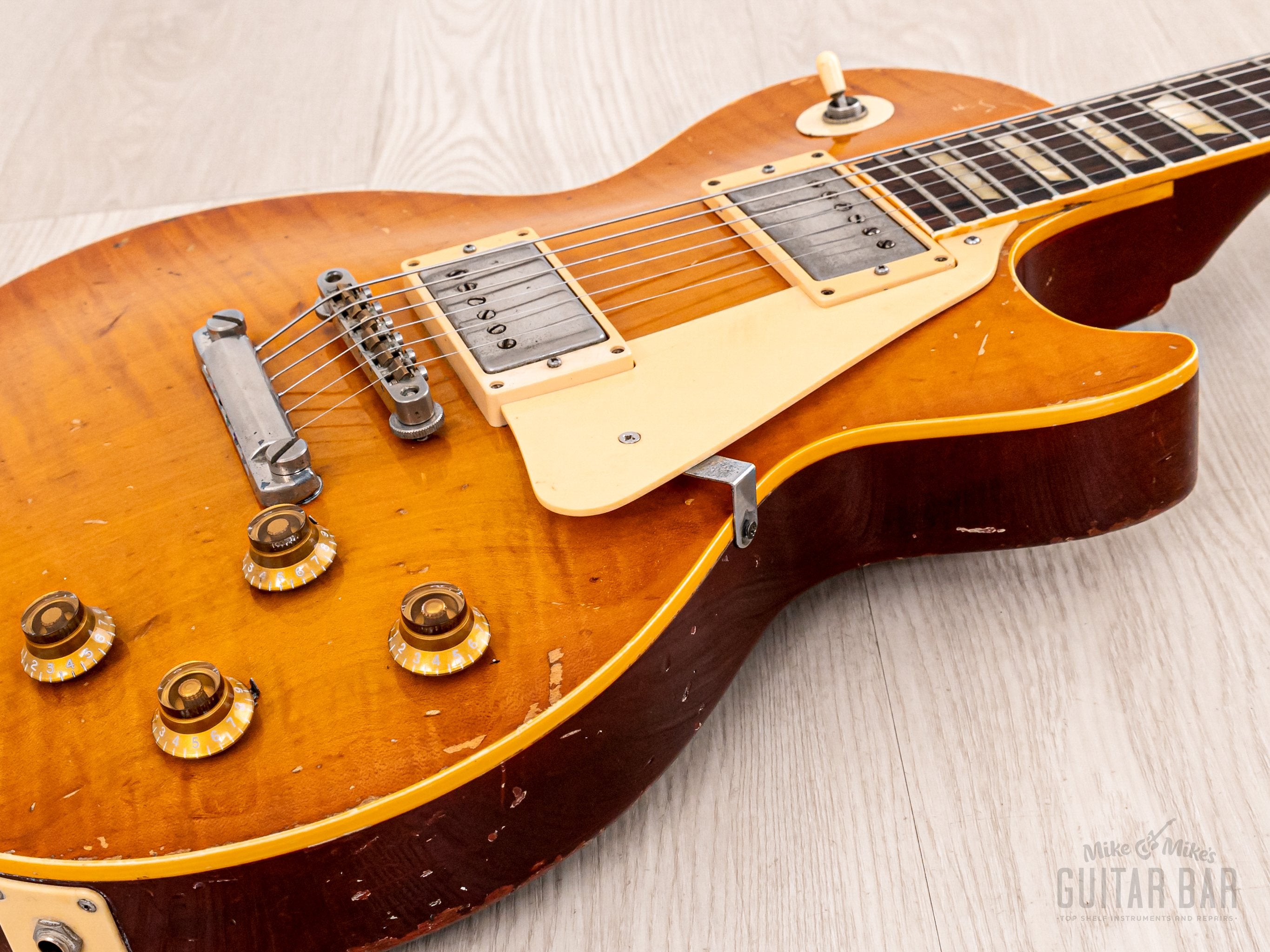 1980 Tokai Love Rock LS-200 Flame Top Burst Vintage Guitar Trans Amber w/ Reborn Case