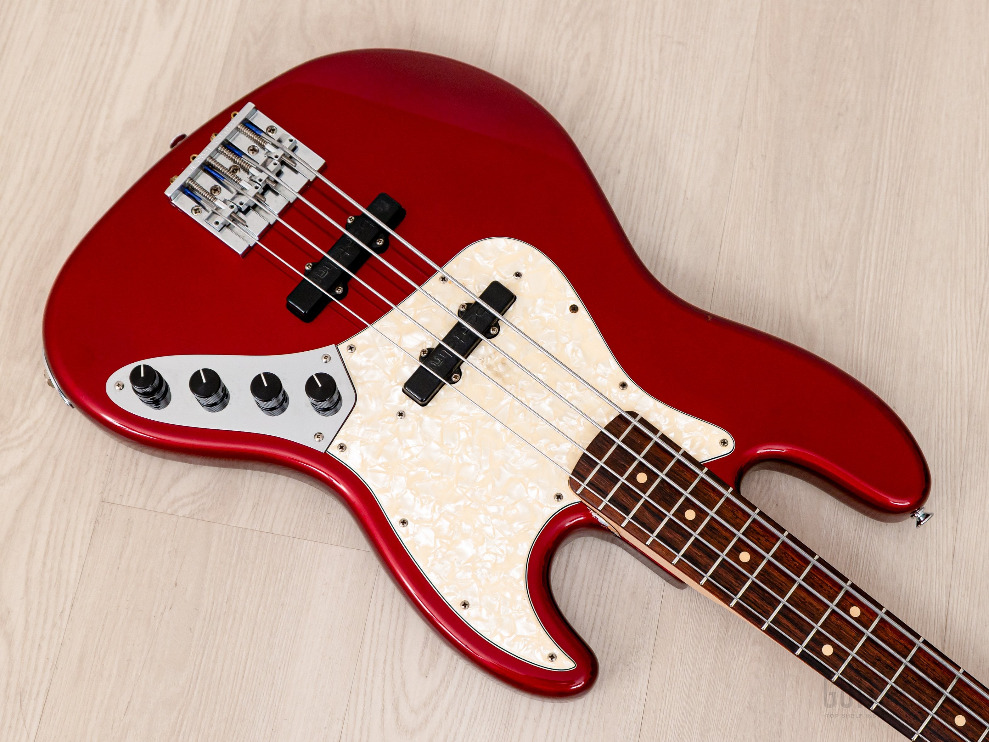1998 Fender Custom Shop '62 Jazz Bass Candy Apple Red w/ Headstock, Bartolini Mods