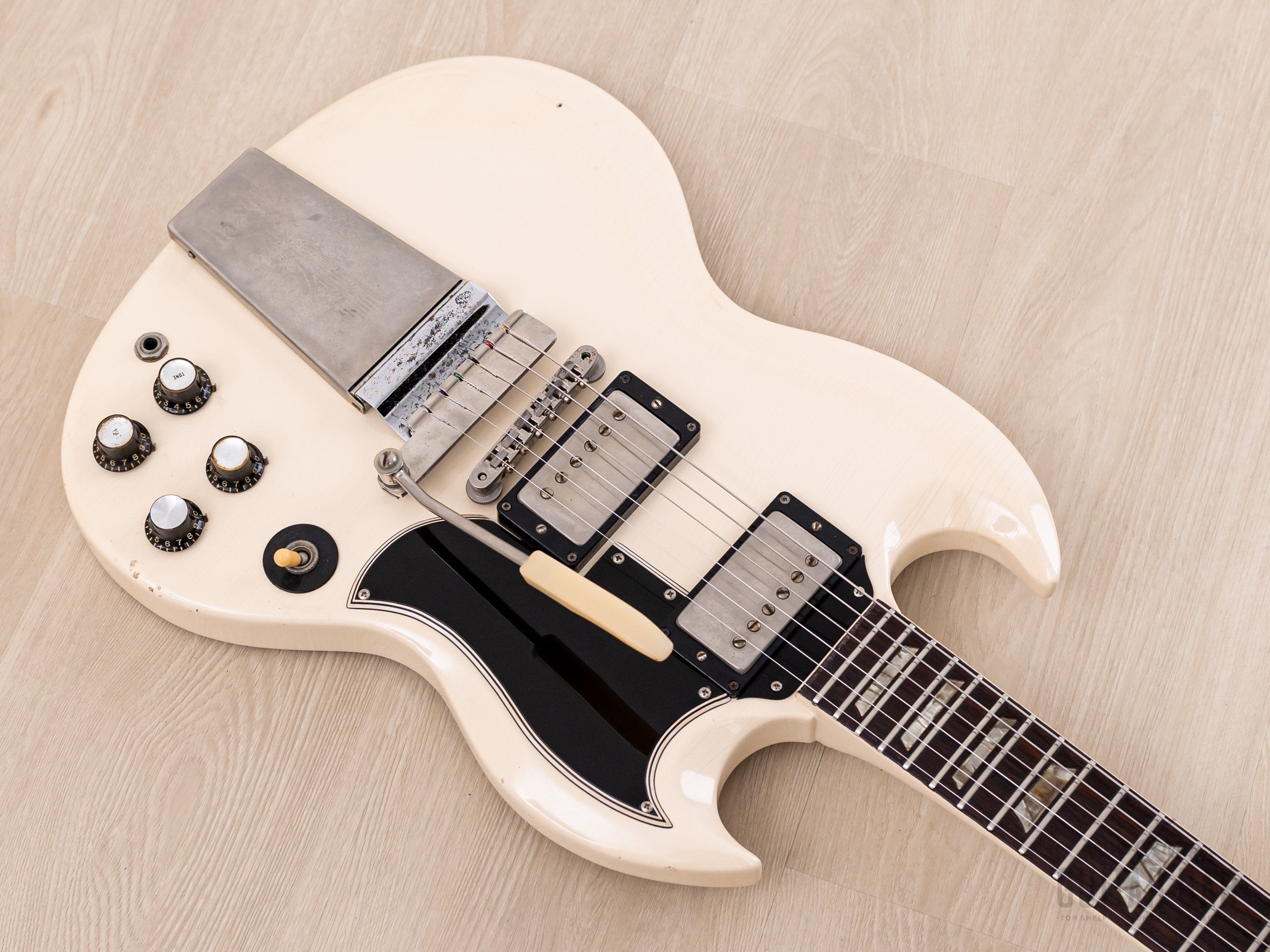 1965 Gibson SG Standard Vintage Guitar Polaris White w/ Pat # Pickups, Nickel Parts, 1 11/16