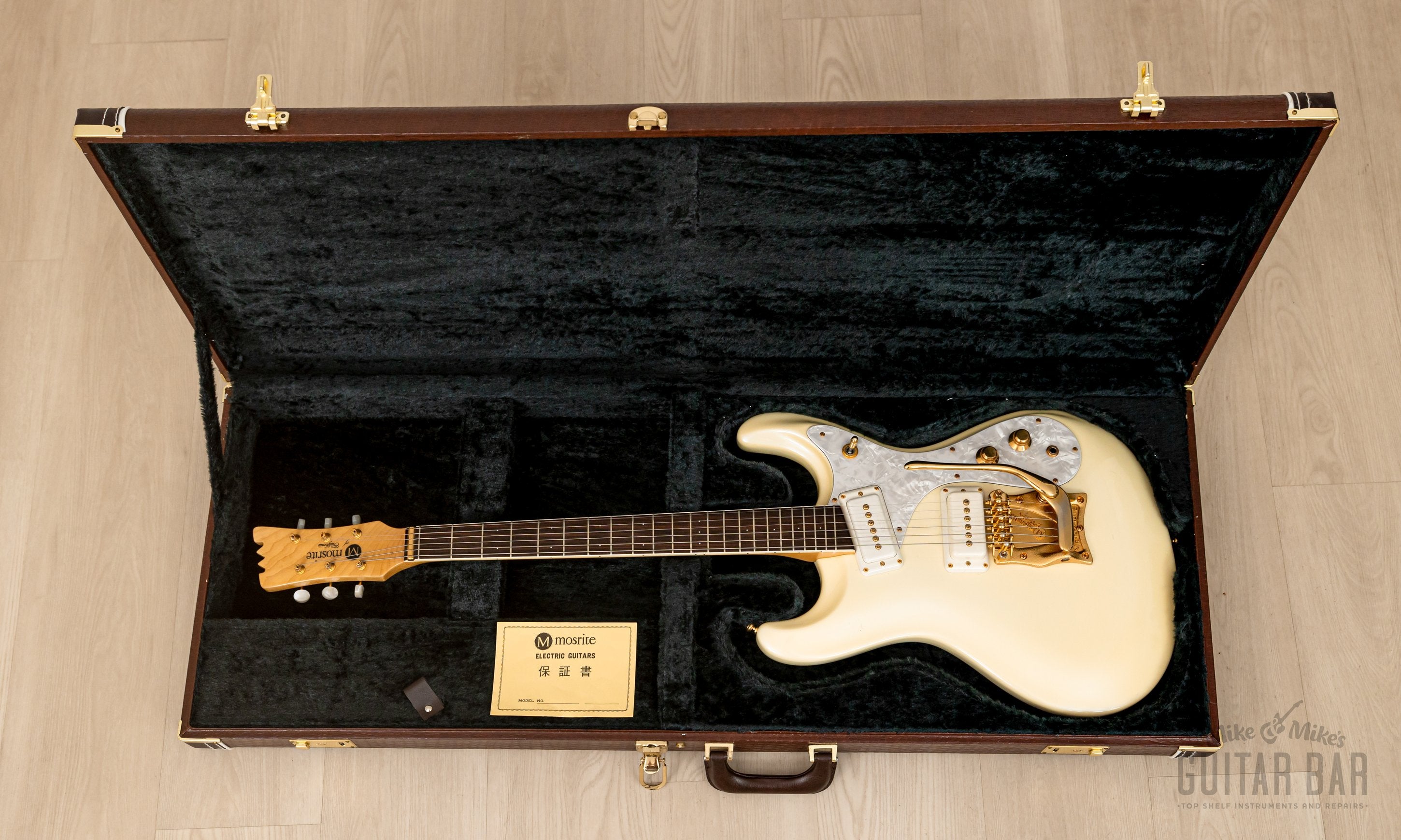 2000s Mosrite Ventures Model Super Custom '65 Pearl White w/ Gold Hardware, Vibramute & Case, Japan Kurokumo