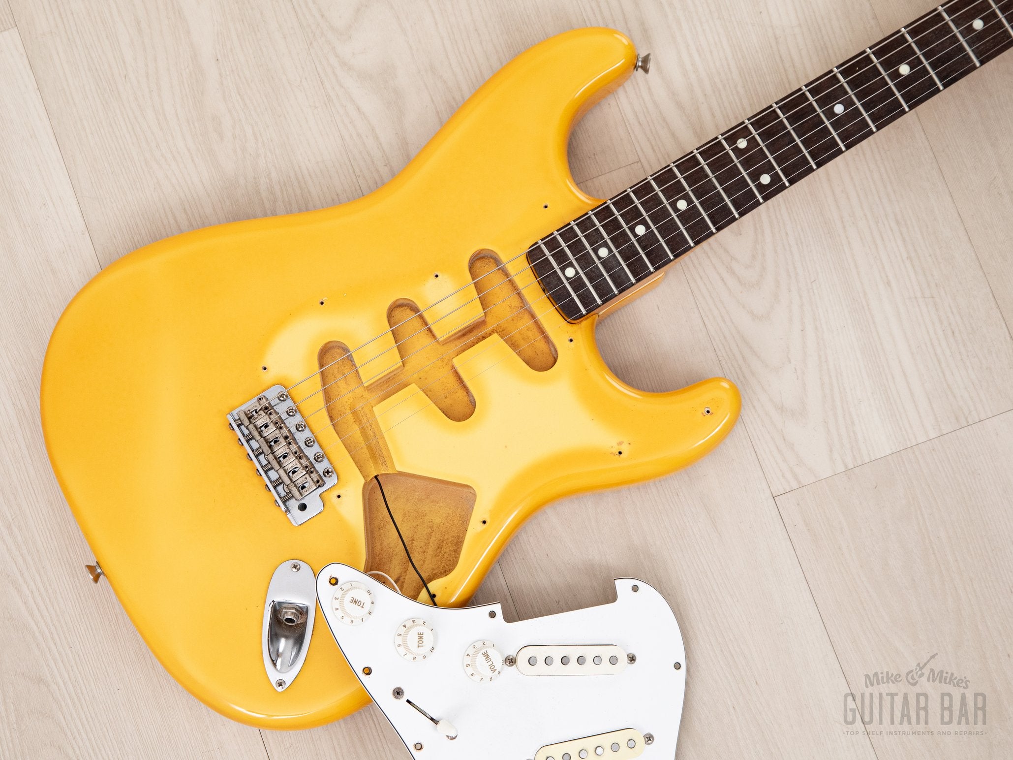 1986 Fender Order Made Yngwie Malmsteen Stratocaster ST62 Yellow White w/ USA Dimarzio DP117, Japan MIJ Fujigen