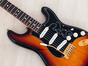 Low angled front view of body and pau ferro fingerboard