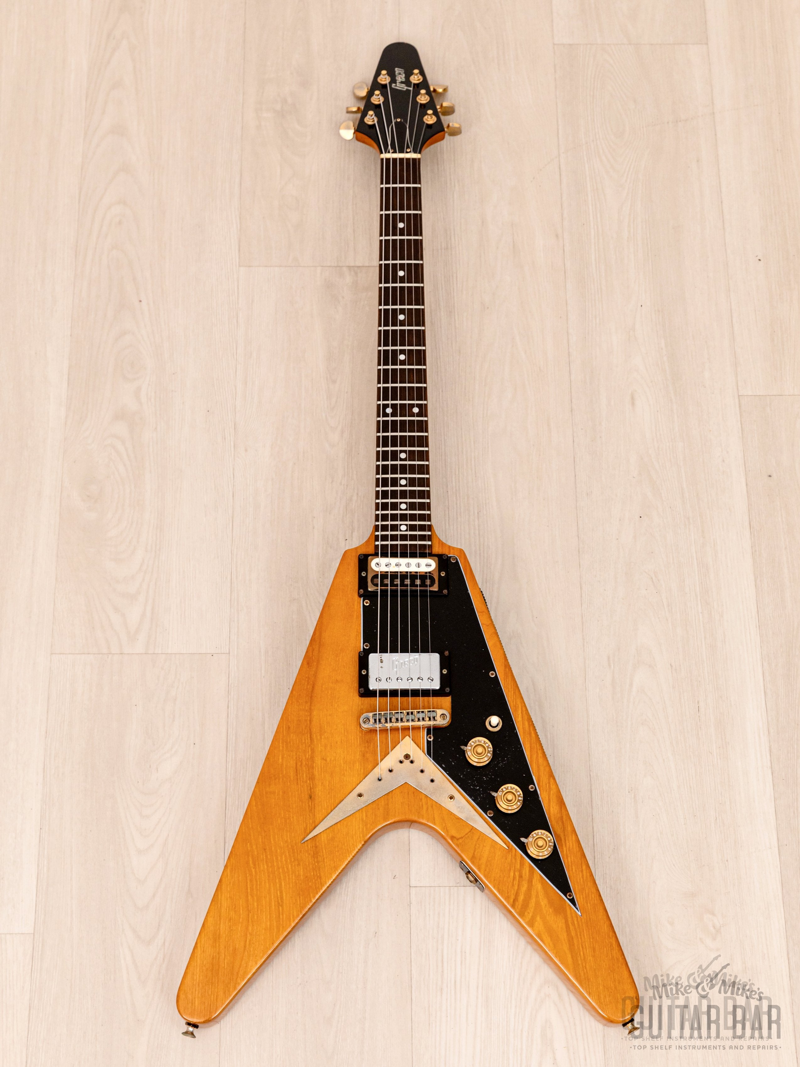 1978 Greco FV-900 Flying V Vintage Guitar Natural w/ Case, Japan Fujigen, Rocket Roll Sr