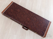 Faux alligator hardshell case, closed, angled