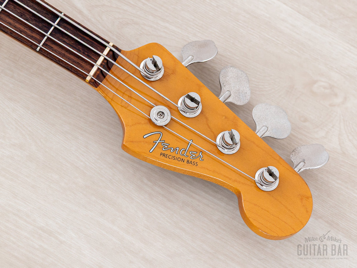 Headstock front with Fender decal, rosewood fretboard