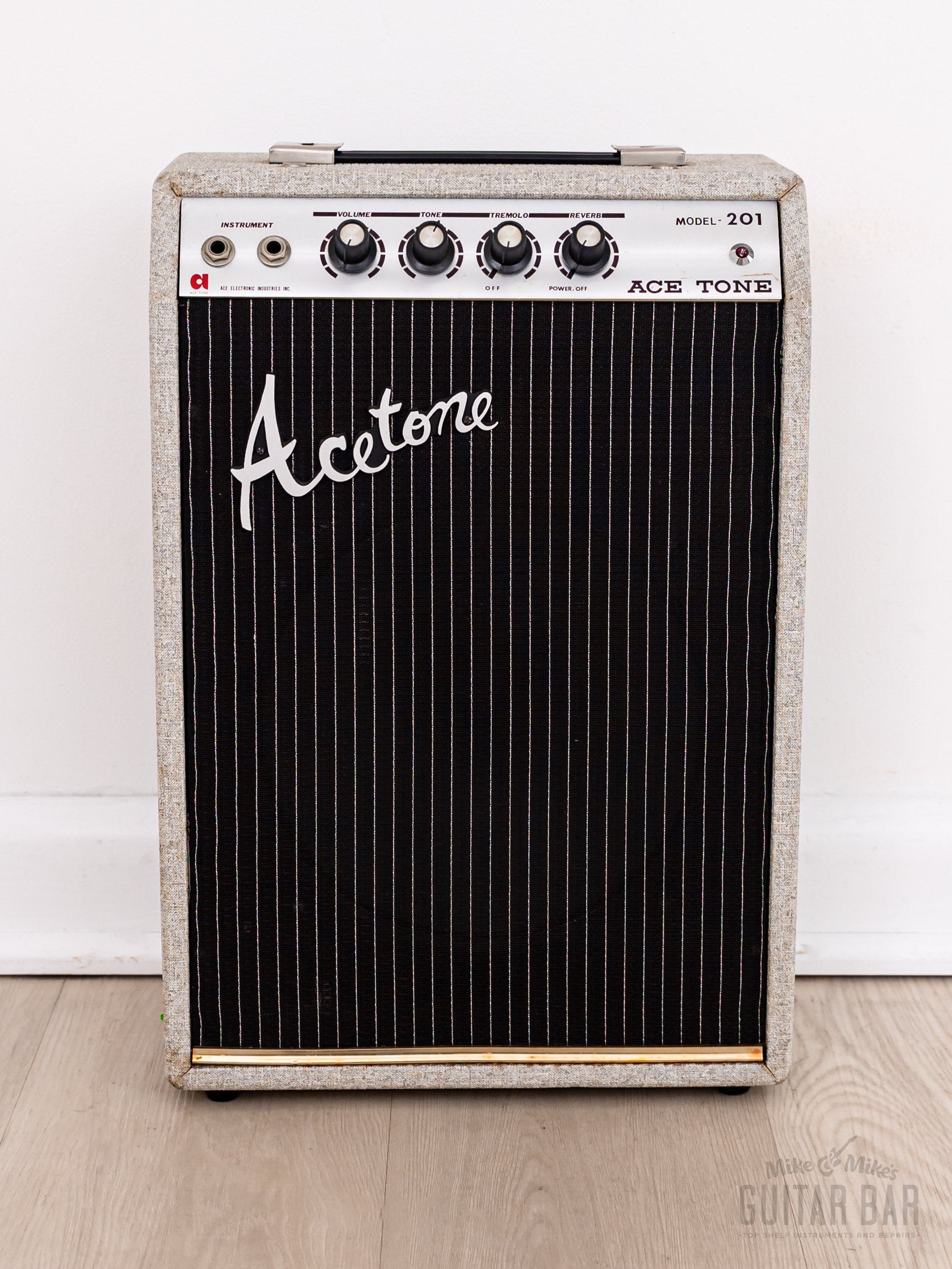 1960s Ace Tone Model 201 Class A Vintage Tube Combo Amp 1x8 w/ Reverb & Tremolo, Fully-Serviced 117v, Japan