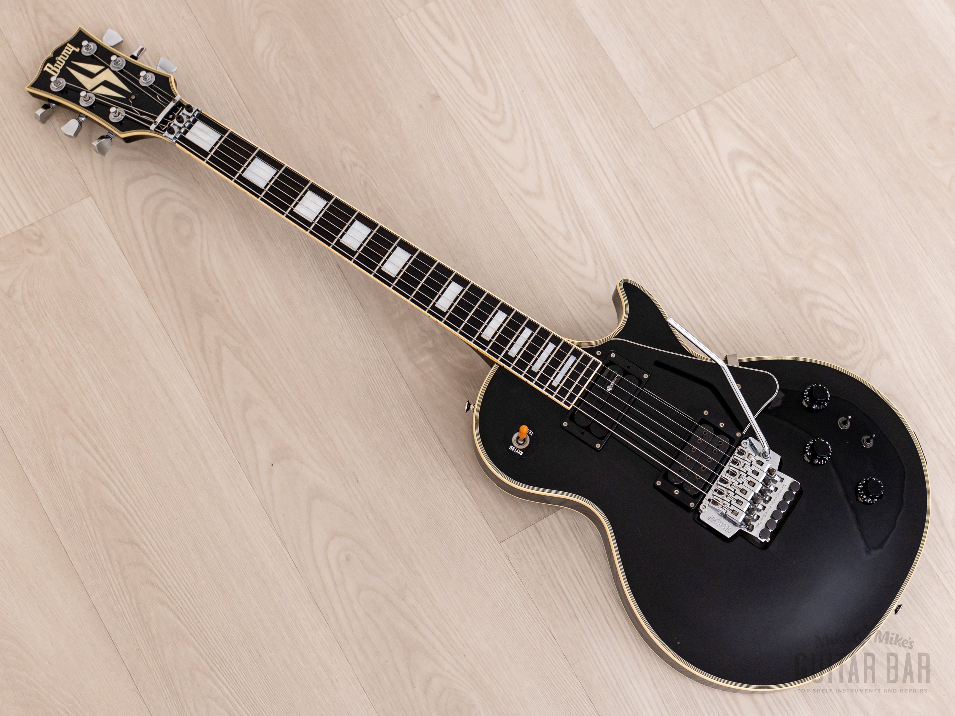 1990s Burny RLC-105X Black Beauty, Fernandes Sustainer & Floyd Rose, Japan