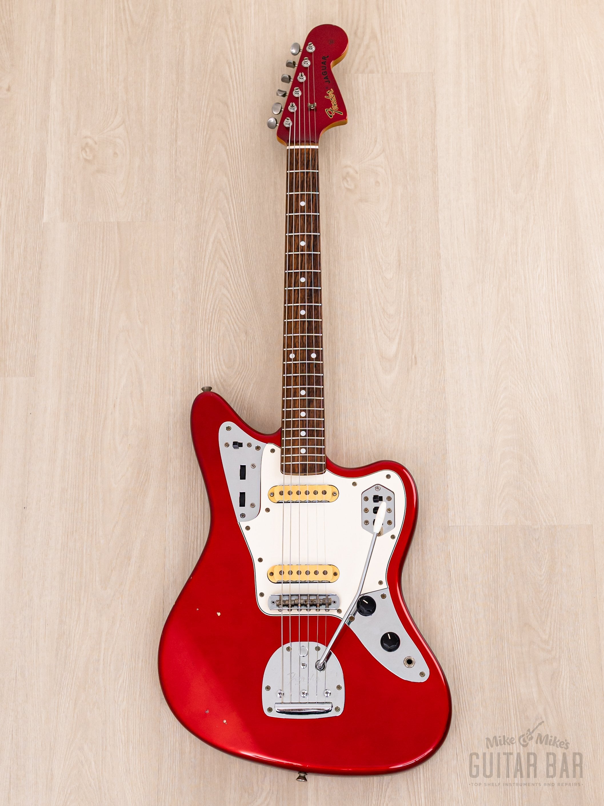 1999 Fender Jaguar '62 Vintage Reissue JG66-85 Candy Apple Red + Headstock, Japan CIJ