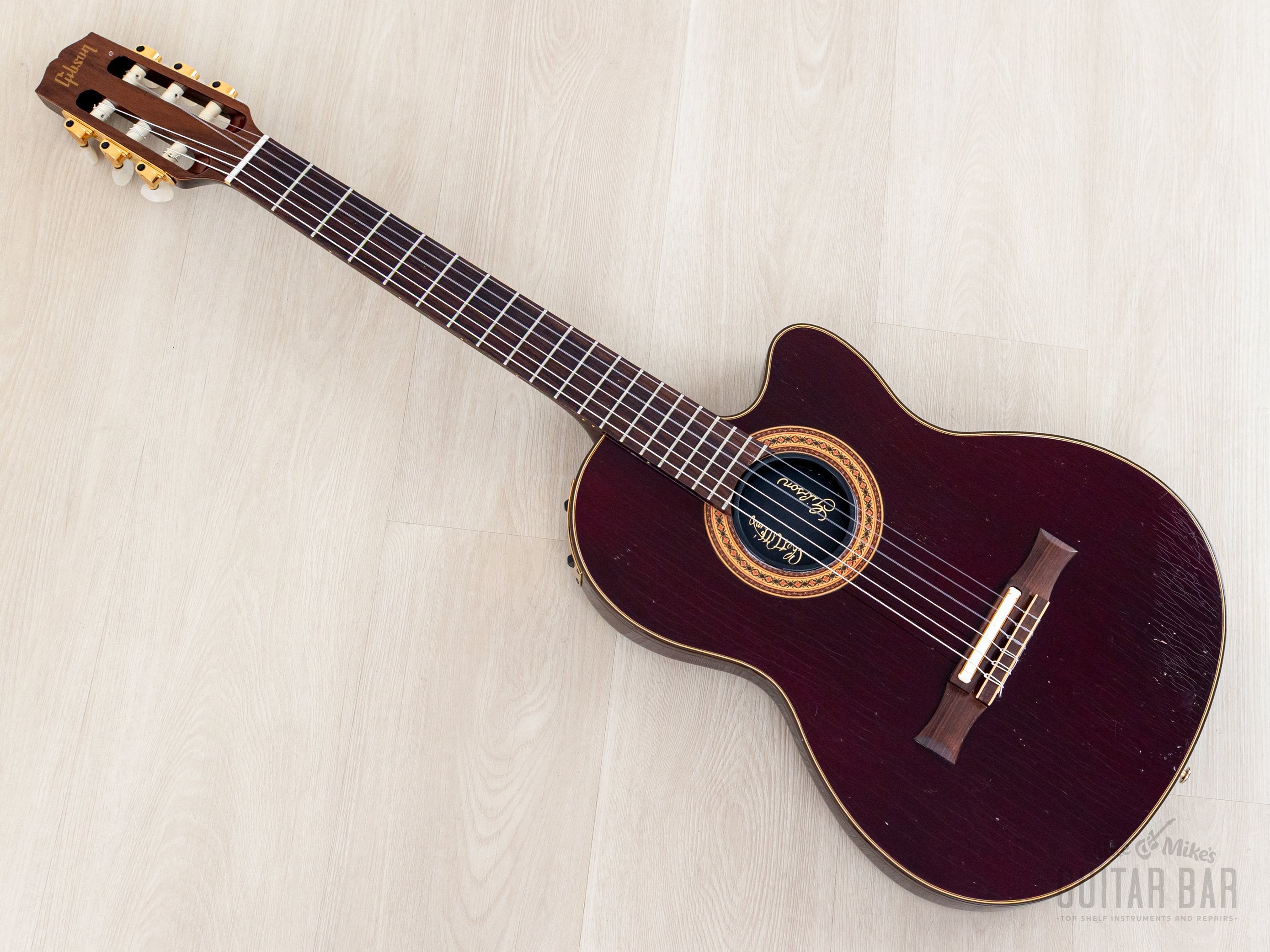 1997 Gibson Chet Atkins CE Classical Wine Red Cutaway Acoustic Electri