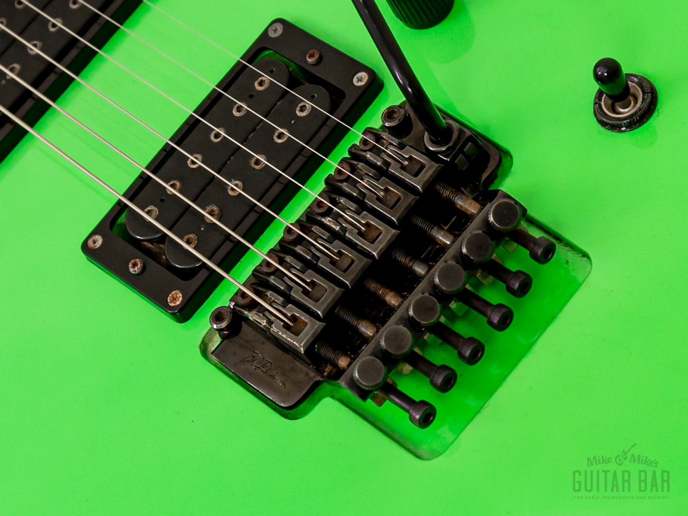 1990 B.C. Rich NJ Series Gunslinger GS-MR851 Slime, Neon Green, C.C. DeVille