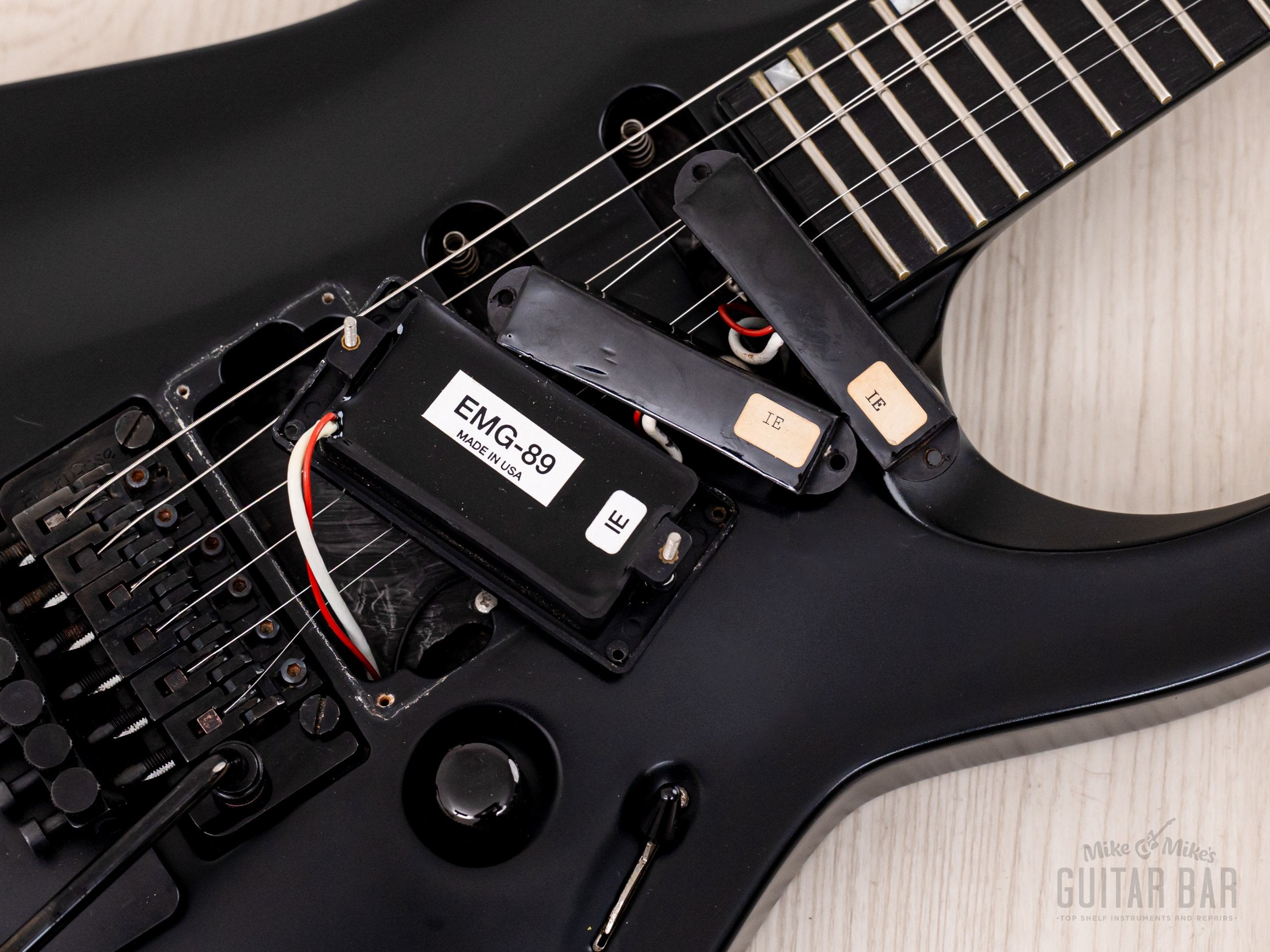 1995 ESP Custom Shop Horizon-Custom SSH Superstrat Black Satin w/ Floy