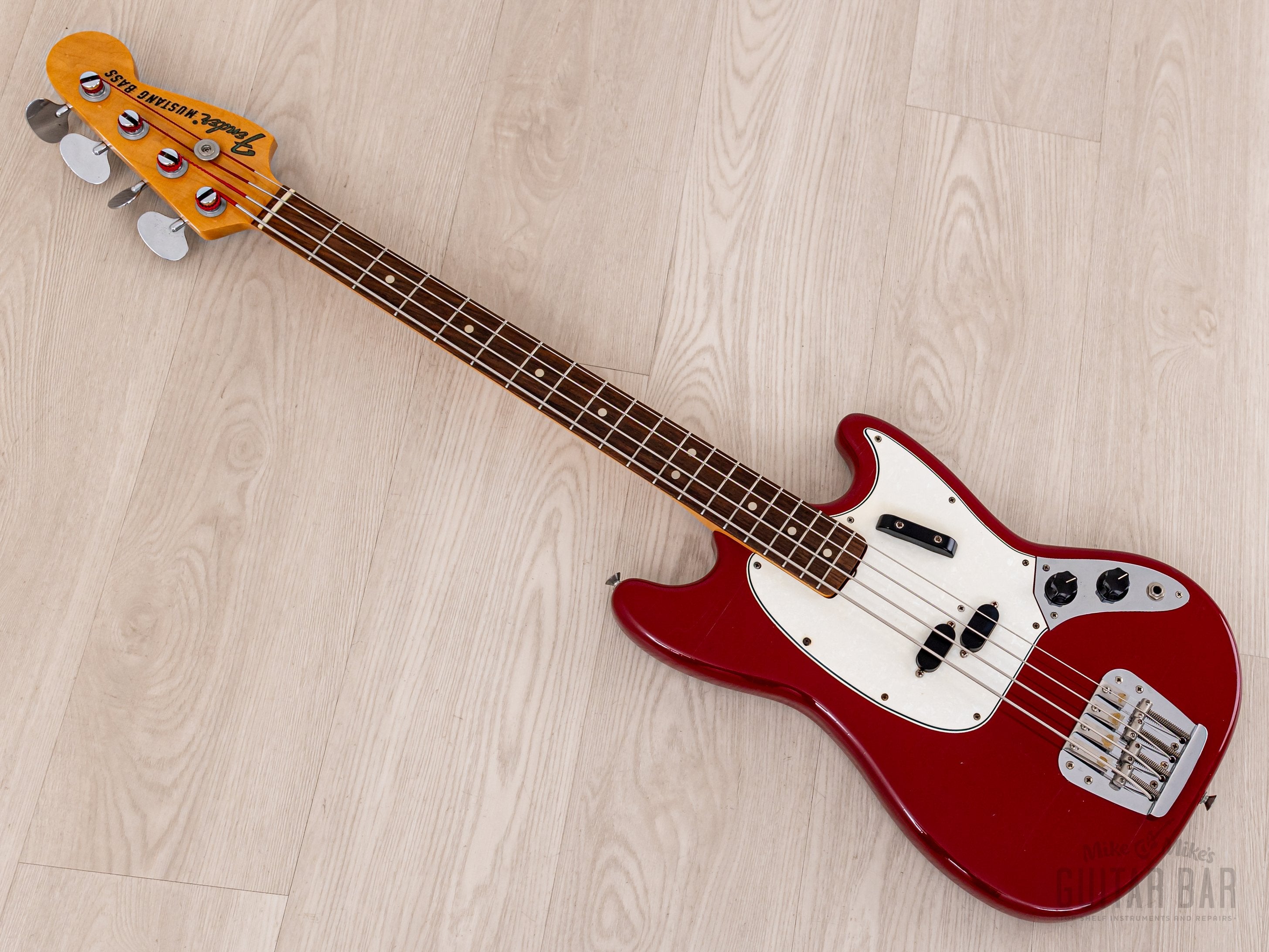 1966 Fender Mustang Bass Vintage Short Scale Dakota Red, 100% Original w/ Case