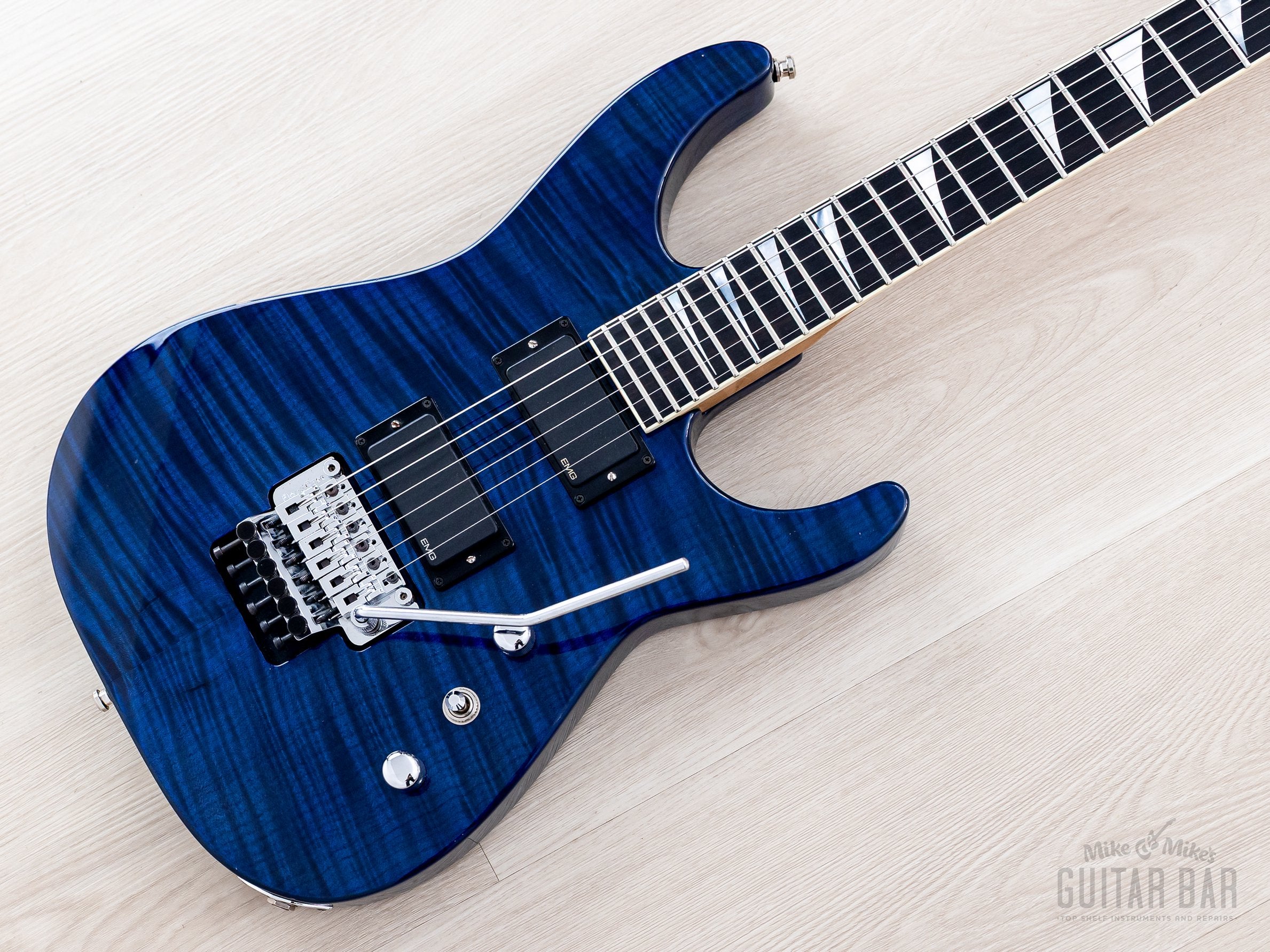 2003 Jackson USA Select Dinky DK1 Trans Blue Flame Top w/ EMG, Floyd R
