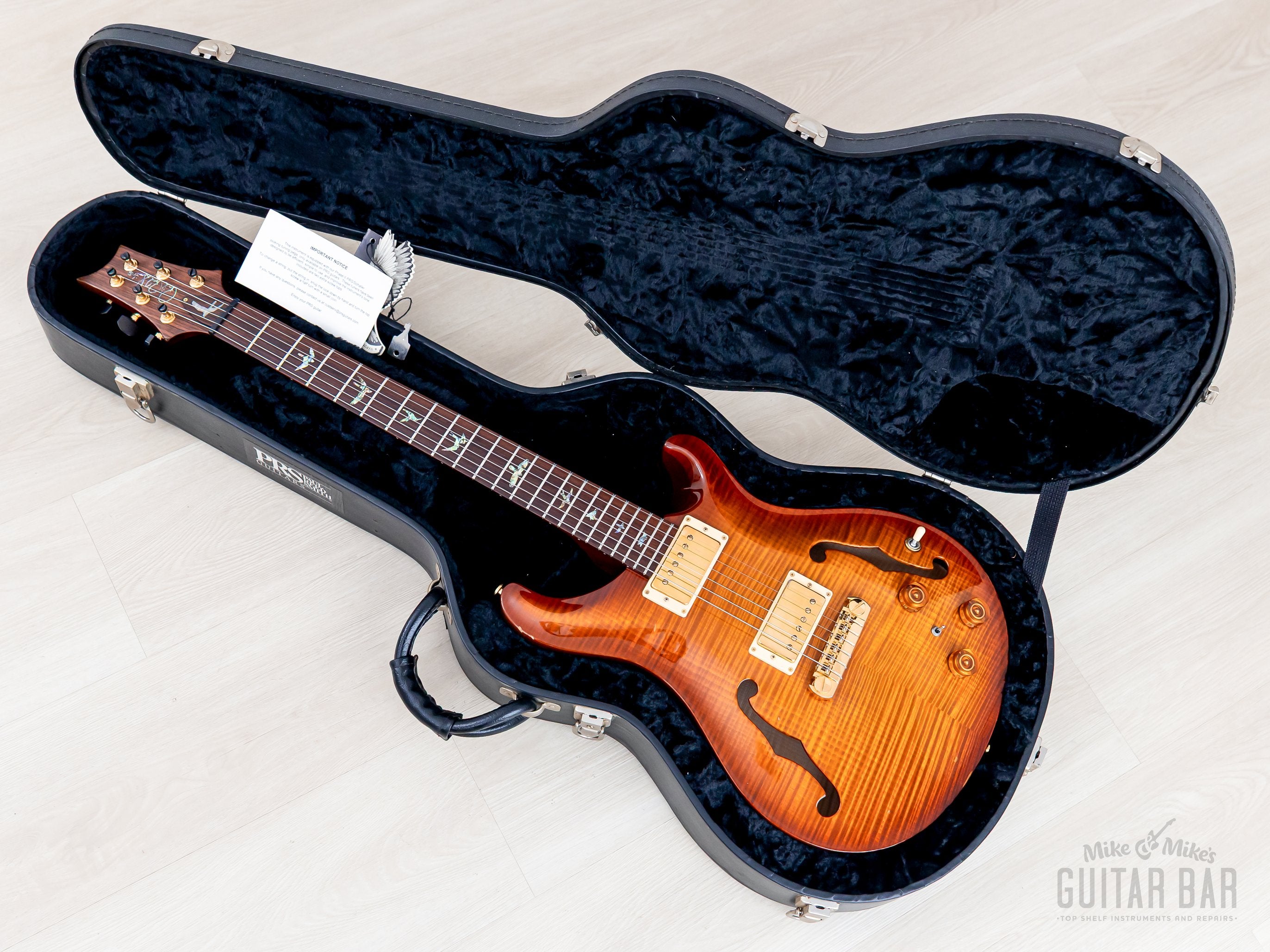 2004 Paul Reed Smith Hollowbody II Piezo Artist Package Violin Amber B