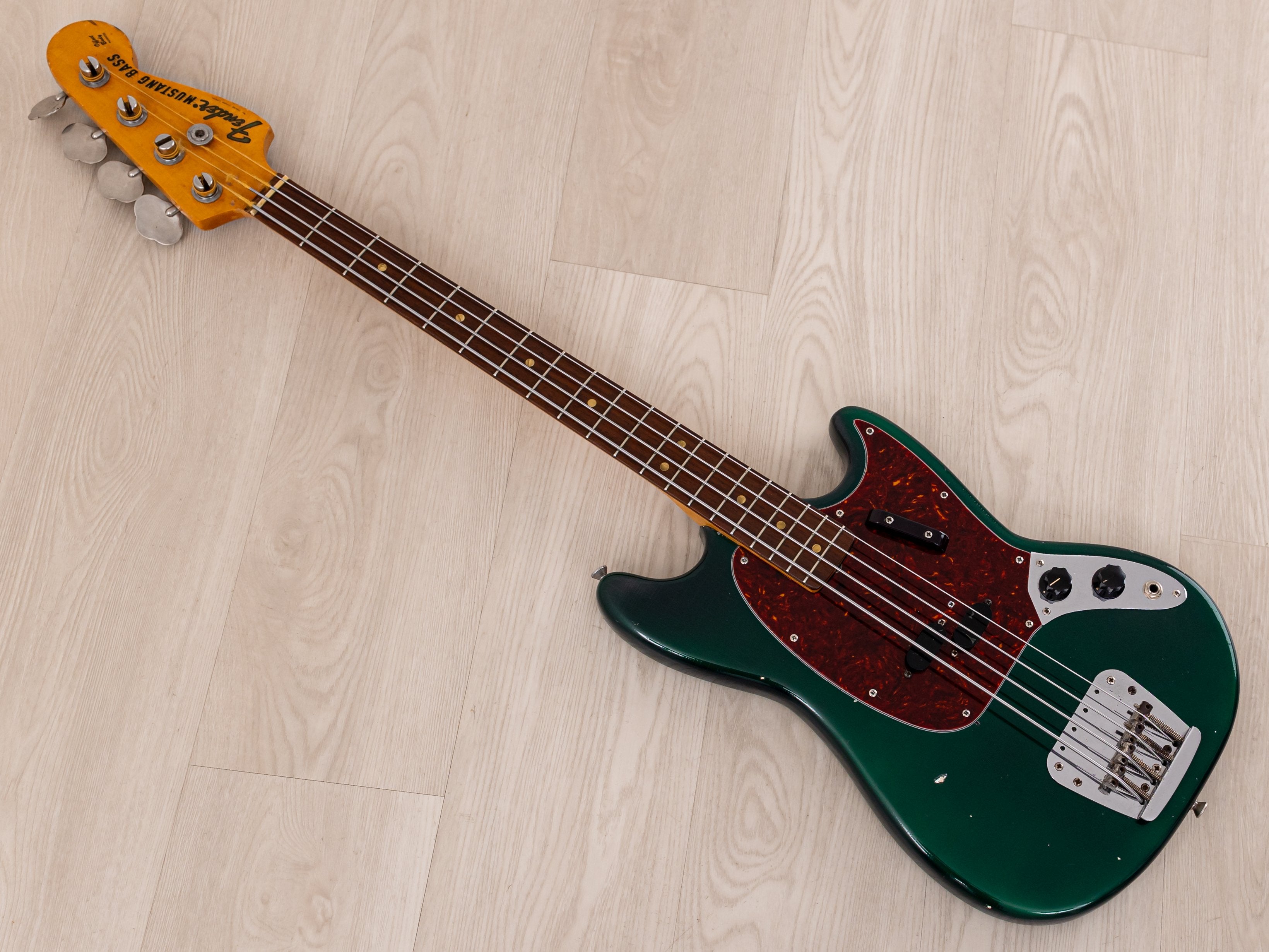 1968 Fender Mustang Bass Vintage Short Scale Sherwood Green w/ Case