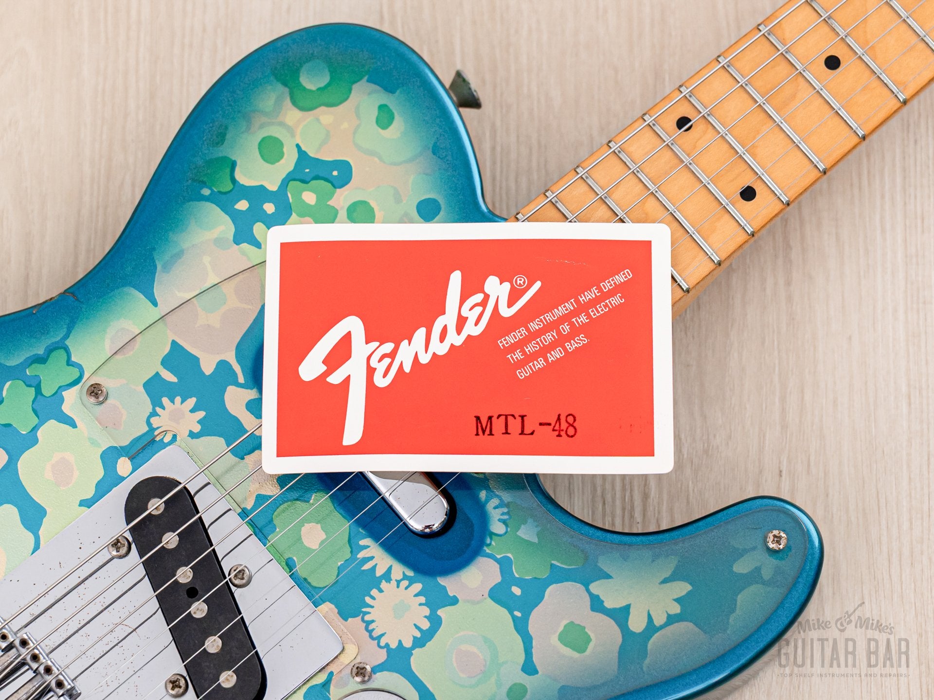 fender telecaster ピックガード　blue flower 1993 Fender Mini Telecaster MTL-42 3/4 Size Guitar Blue