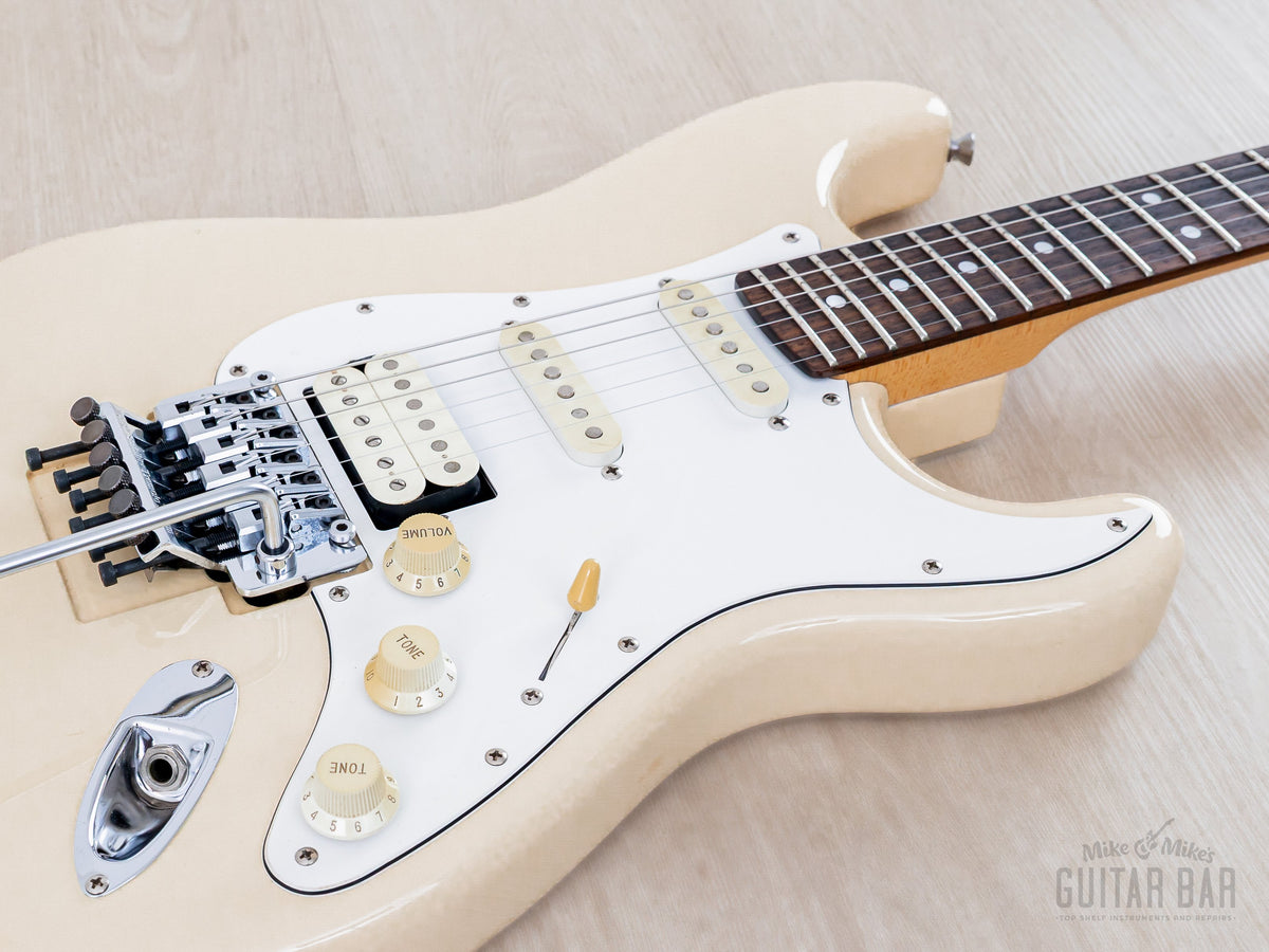 Body close-up with SSH pickups and Floyd Rose tremolo