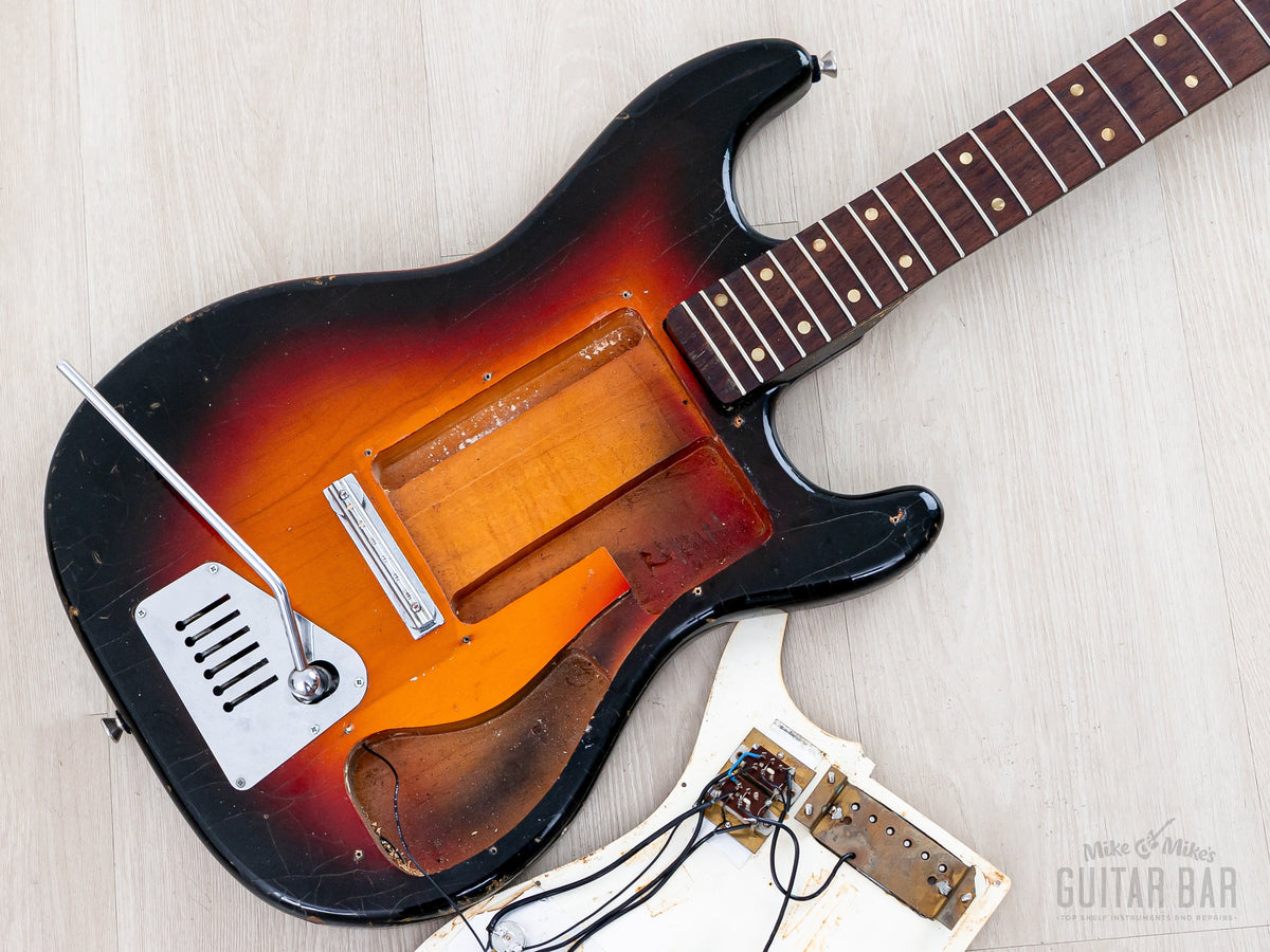 1960s Hofner 172/S body routing with pickguard removed