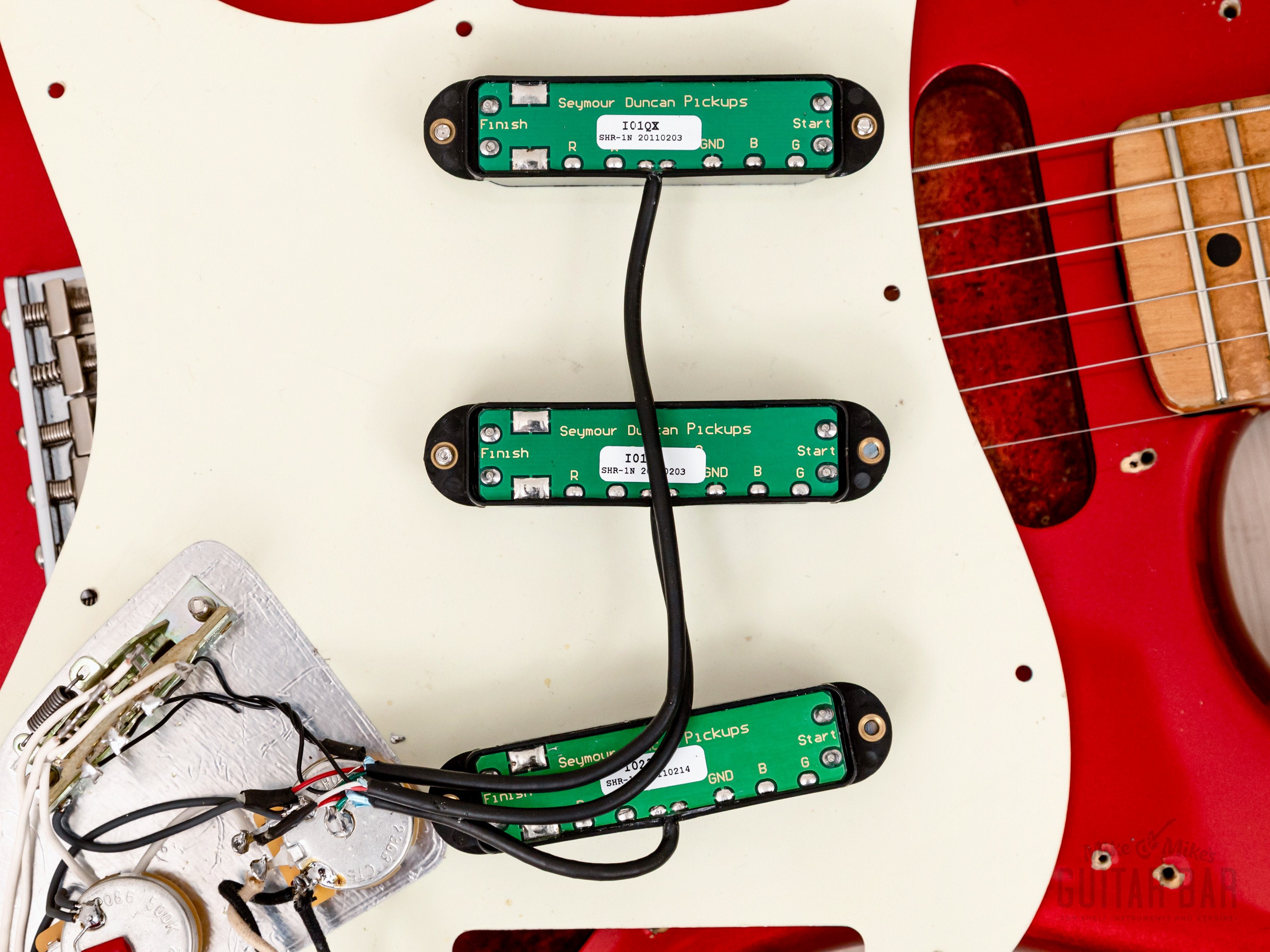 1990 Fender Order Made Stratocaster Scalloped Fretboard, Candy Apple Red w/ Seymour Duncan Hot Rails, Japan MIJ Fujigen