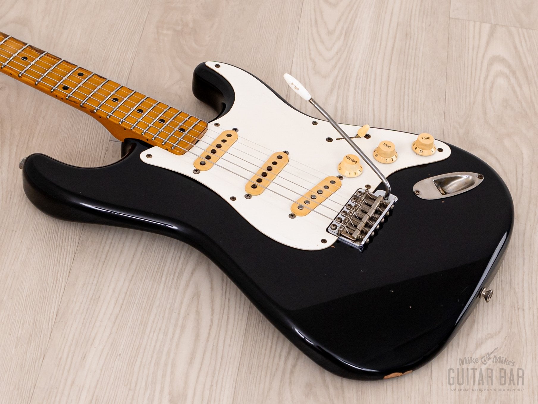 1983 Fender JV Stratocaster '57 Vintage Reissue ST57-65 Black w/ Fullerton USA Pickups, Japan MIJ Fujigen