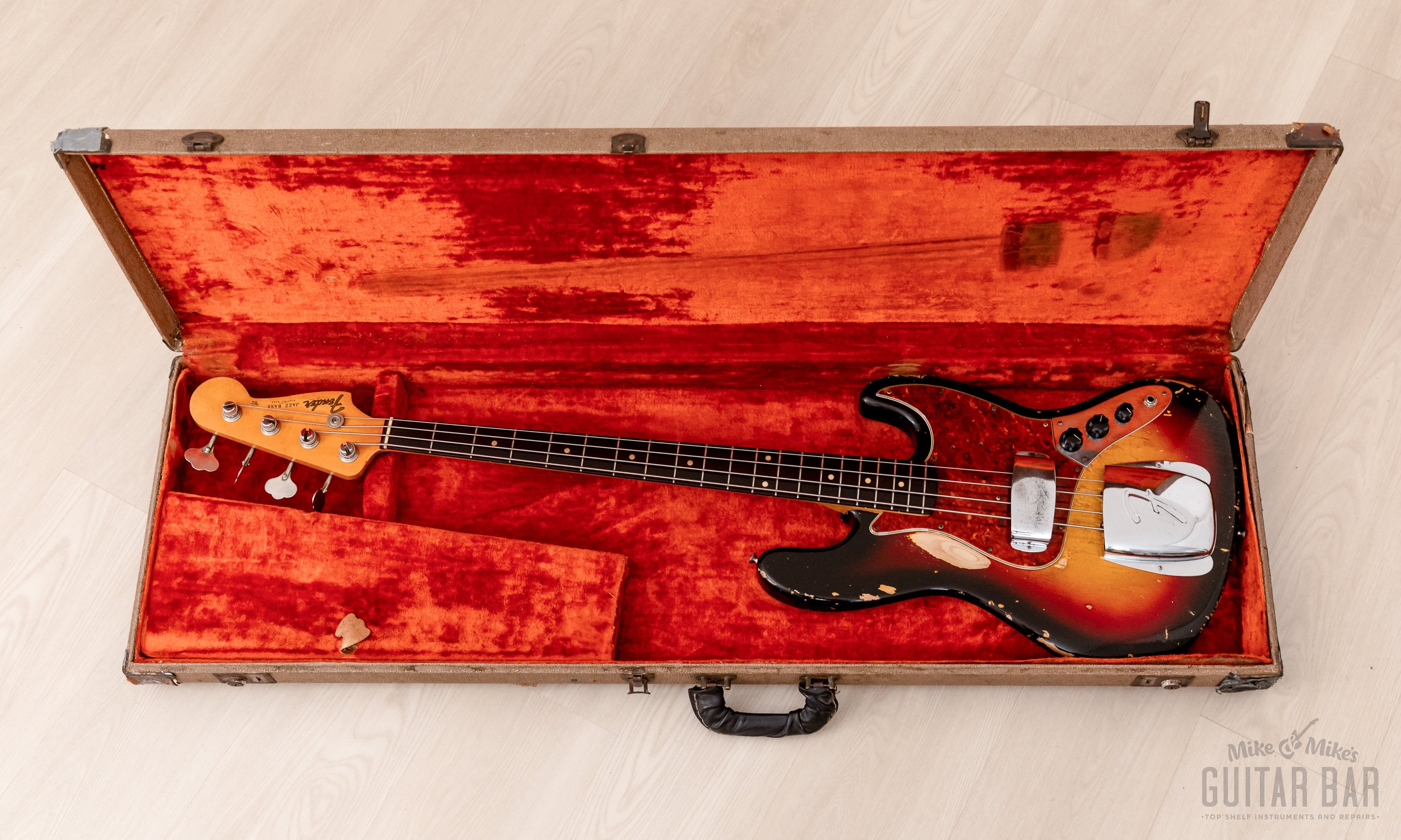 1963 Fender Jazz Bass Pre-CBS Vintage Bass Sunburst w/ Case