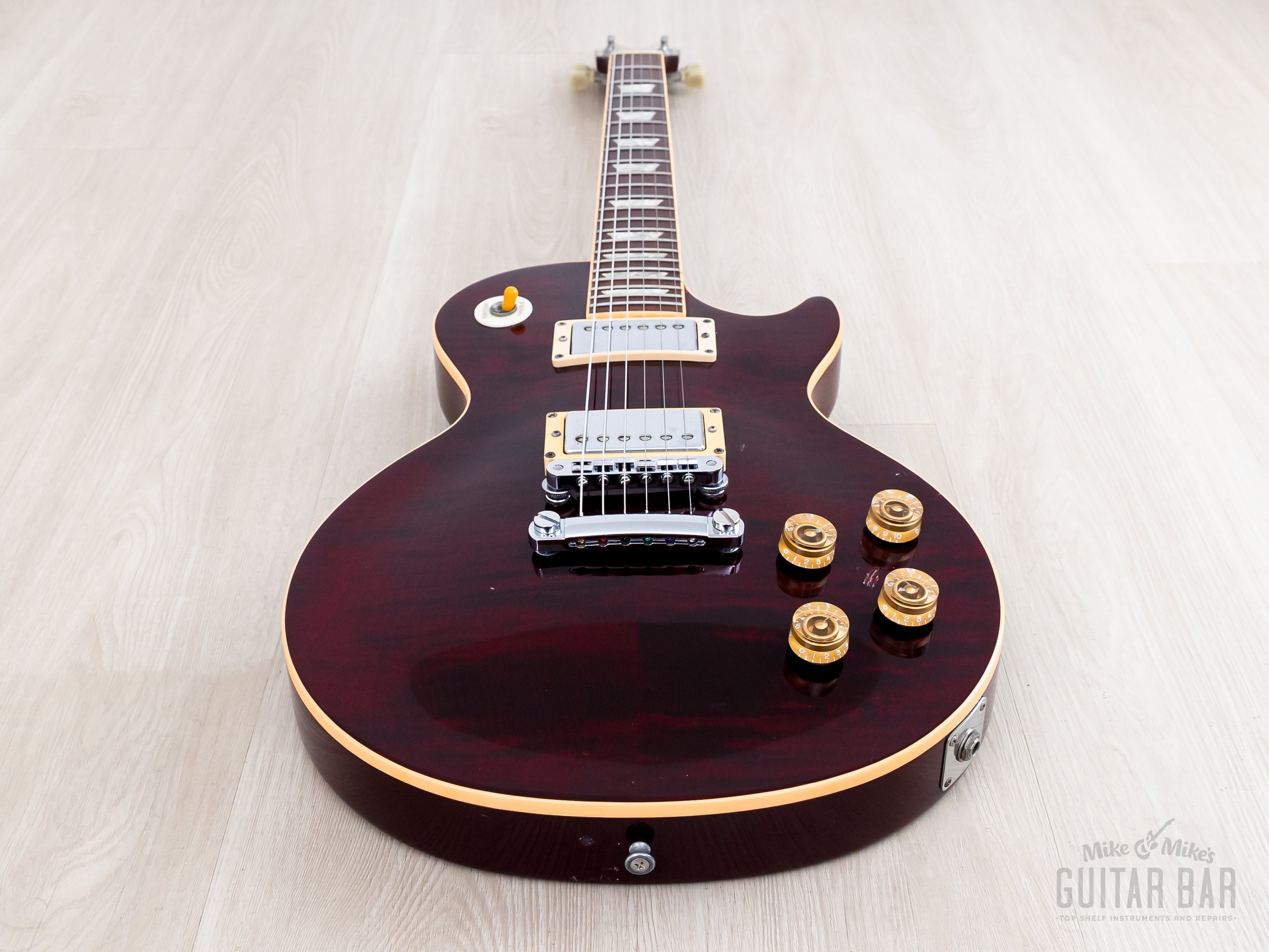 1996 Gibson Les Paul Standard Flame Top Wine Red One-Piece Body, 100%