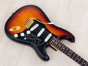 Reverse angled view of SRV Stratocaster body and neck