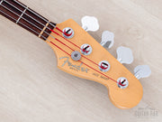 1997 Fender American Standard Jazz Bass Olympic White, headstock front with Fender logo