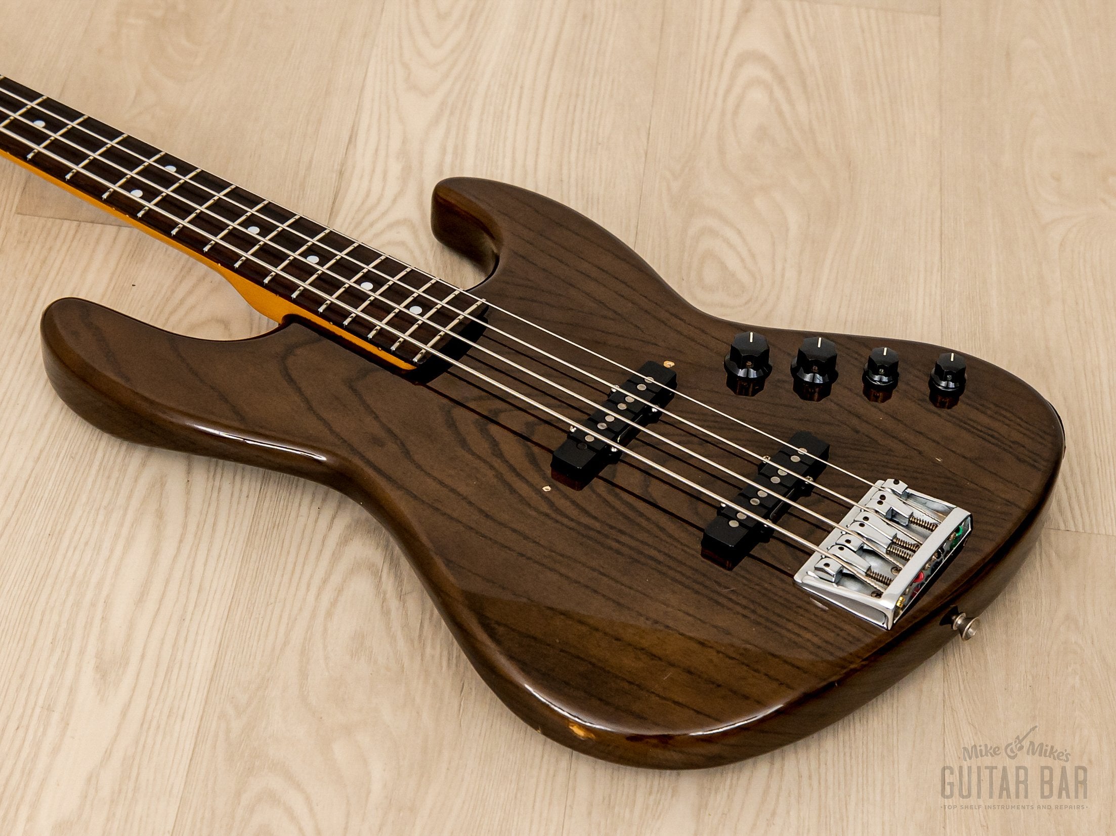 1990 Fender Pro Feel Jazz Bass JBR-800 Walnut w/ Pure Vintage '66 Pickups, Japan MIJ Fujigen