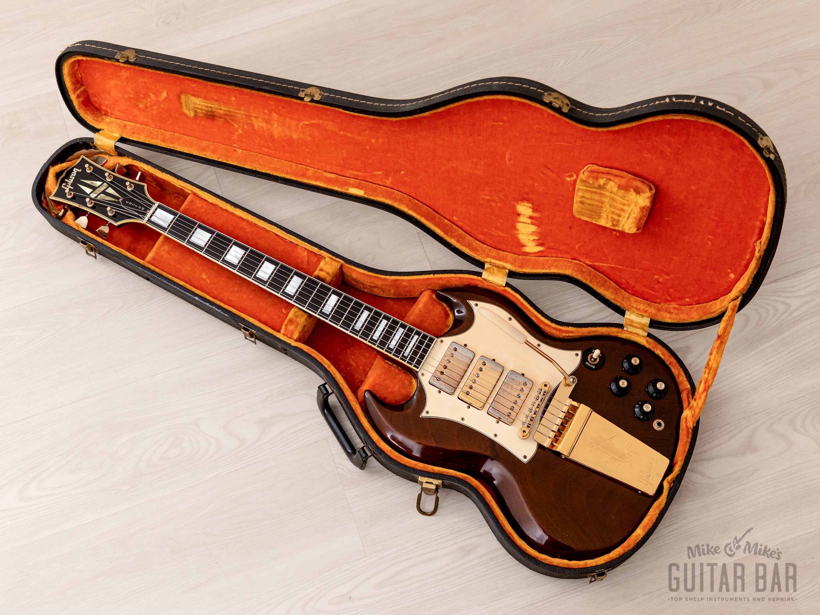 1969 Gibson SG Custom Vintage Guitar Walnut, 100% Original w/ Pat # T-Tops & Case, Jim Root-Owned