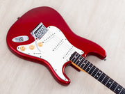 1984 Tokai Goldstar Sound TST-70 Metallic Red, body angled view, treble side