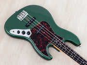 2023 Fender Traditional '60s Jazz Bass Aged Sherwood Green Metallic, body angled view