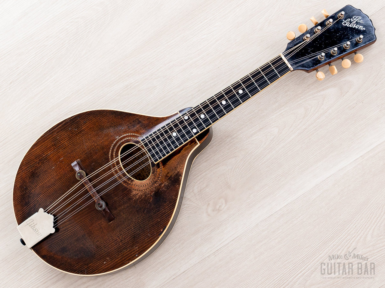 1919 Gibson Style A-2 Vintage A-Style Carved Top Mandolin Sheraton Brown w/ Faultless Case