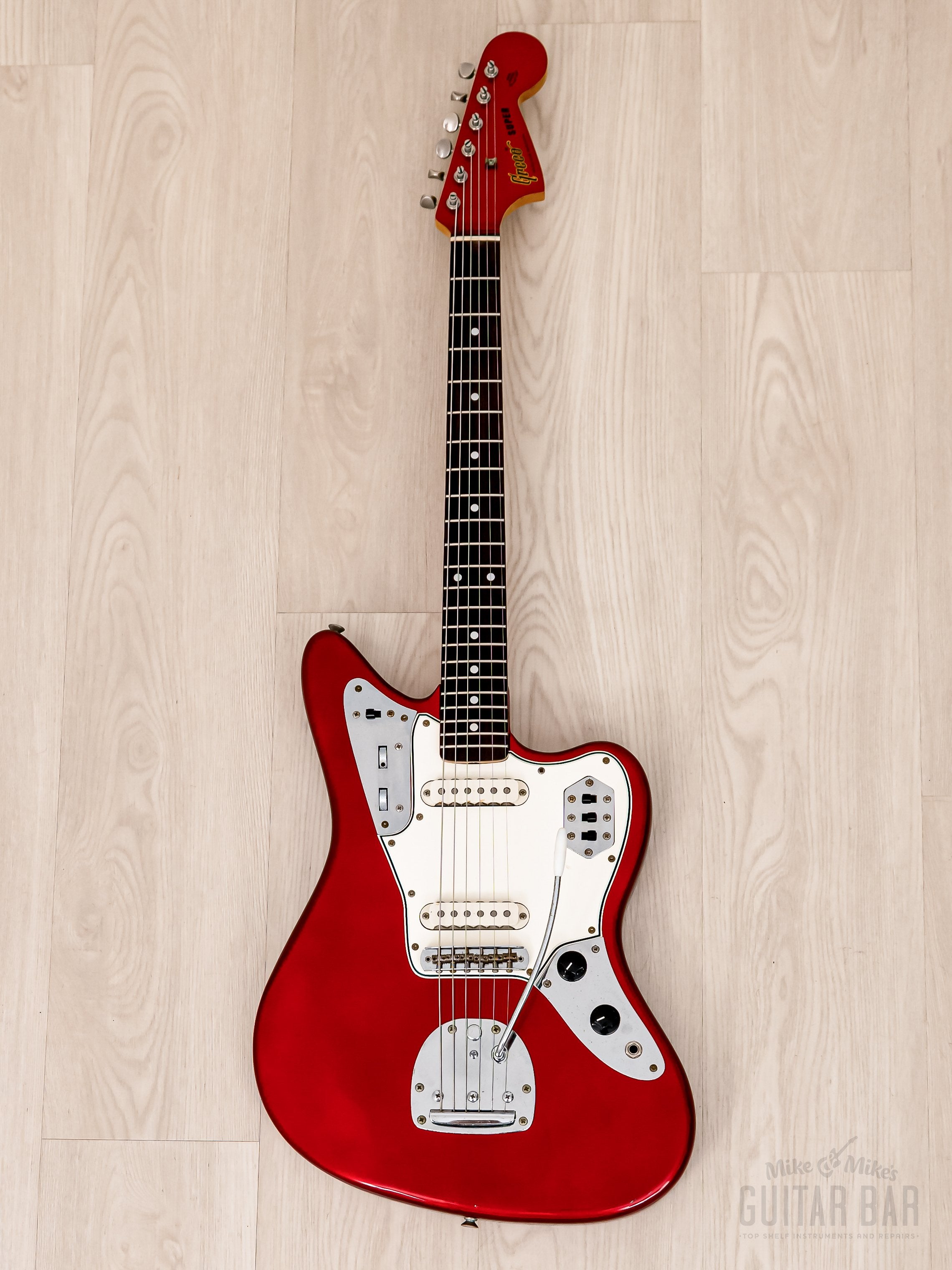 1980 Greco Super Real JG700 Jaguar Vintage Guitar Candy Apple Red Ash, Pre-JV Japan Fujigen