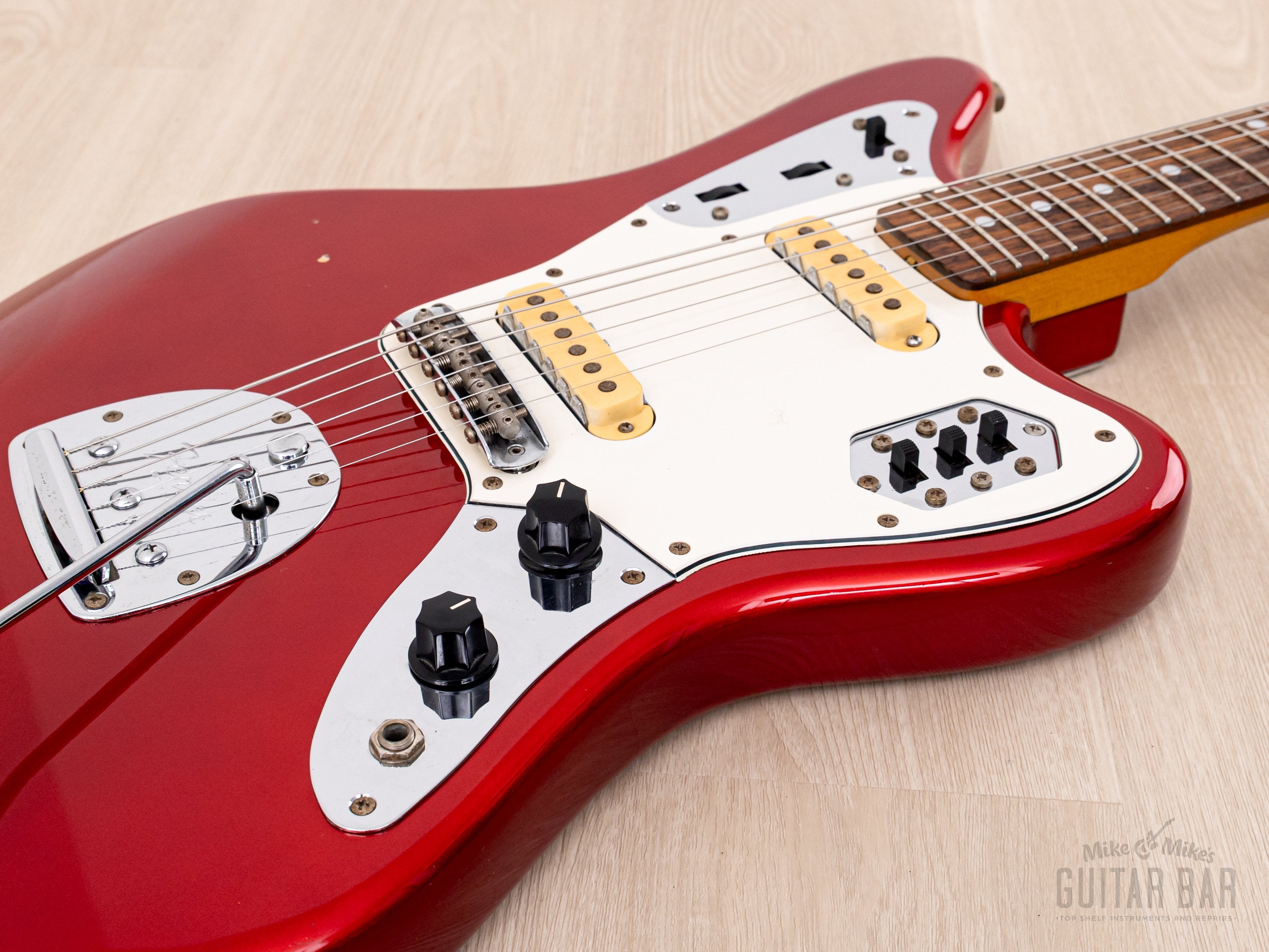 1999 Fender Jaguar '62 Vintage Reissue JG66-85 Candy Apple Red + Headstock, Japan CIJ