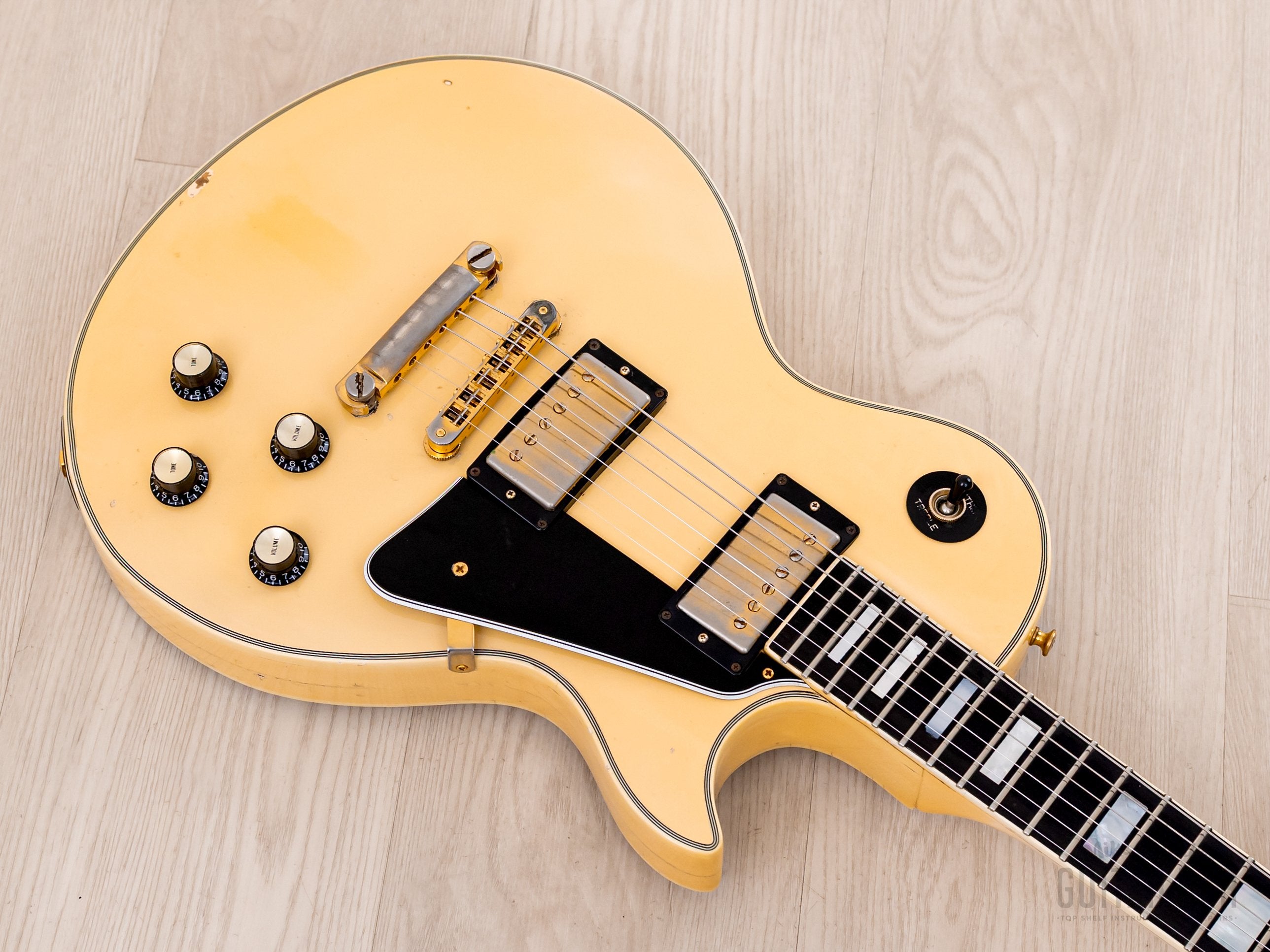 1977 Gibson Les Paul Custom Vintage Guitar Alpine White w/ T Tops, Case