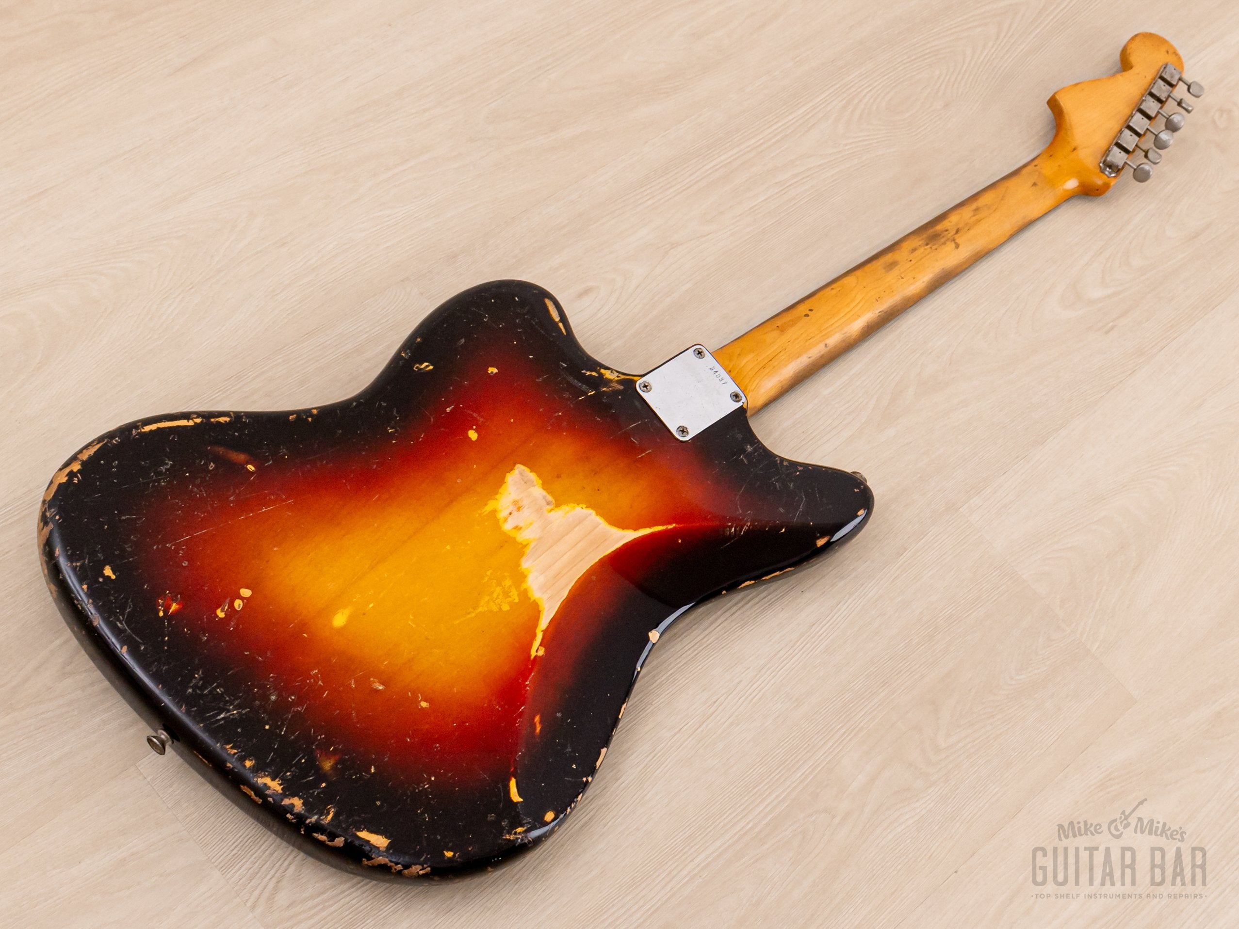 1961 Fender Jazzmaster Pre-CBS Slab Board Vintage Offset Guitar Sunburst, 100% Original w/ Case