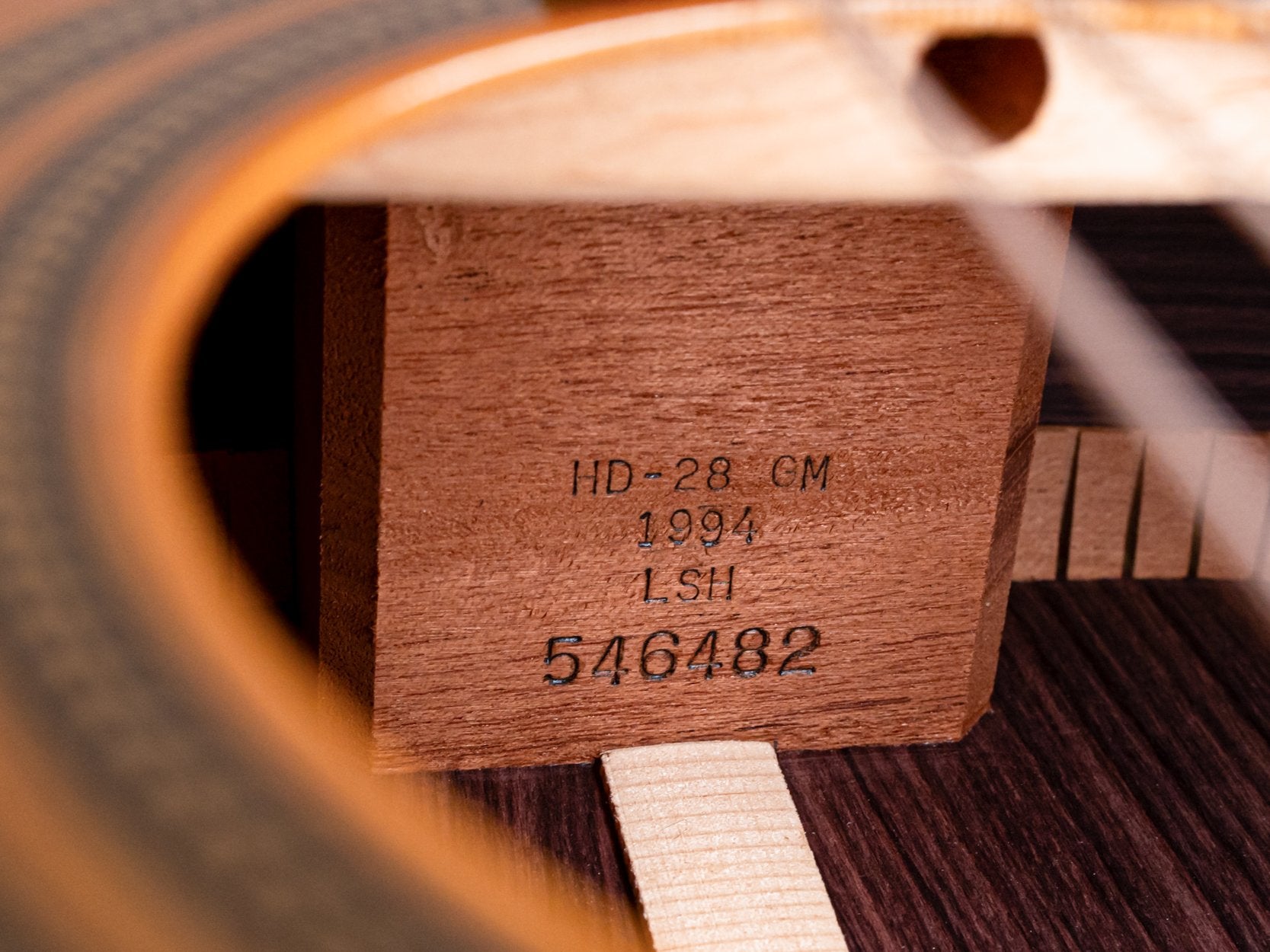 1994 Martin Limited Edition HD-28 GM LSH Grand Marquis Large Soundhole Herringbone Dreadnought w/ Case