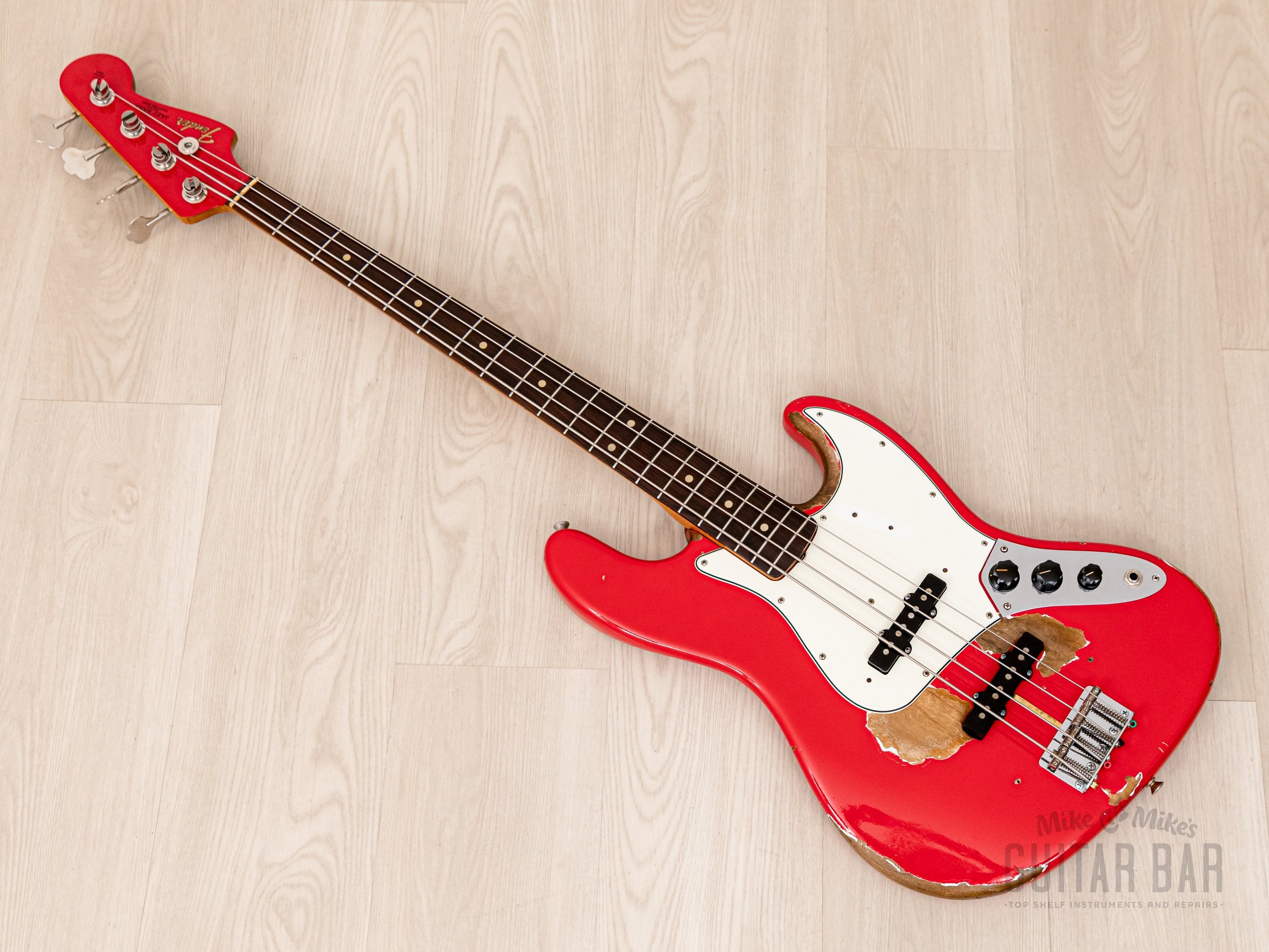 1965 Fender Jazz Bass Fiesta Red Relic w/ Brazilian Board, Case