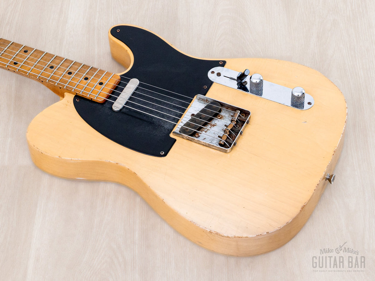 2016 Danocaster Single Cut Blackguard Butterscotch, body side angle