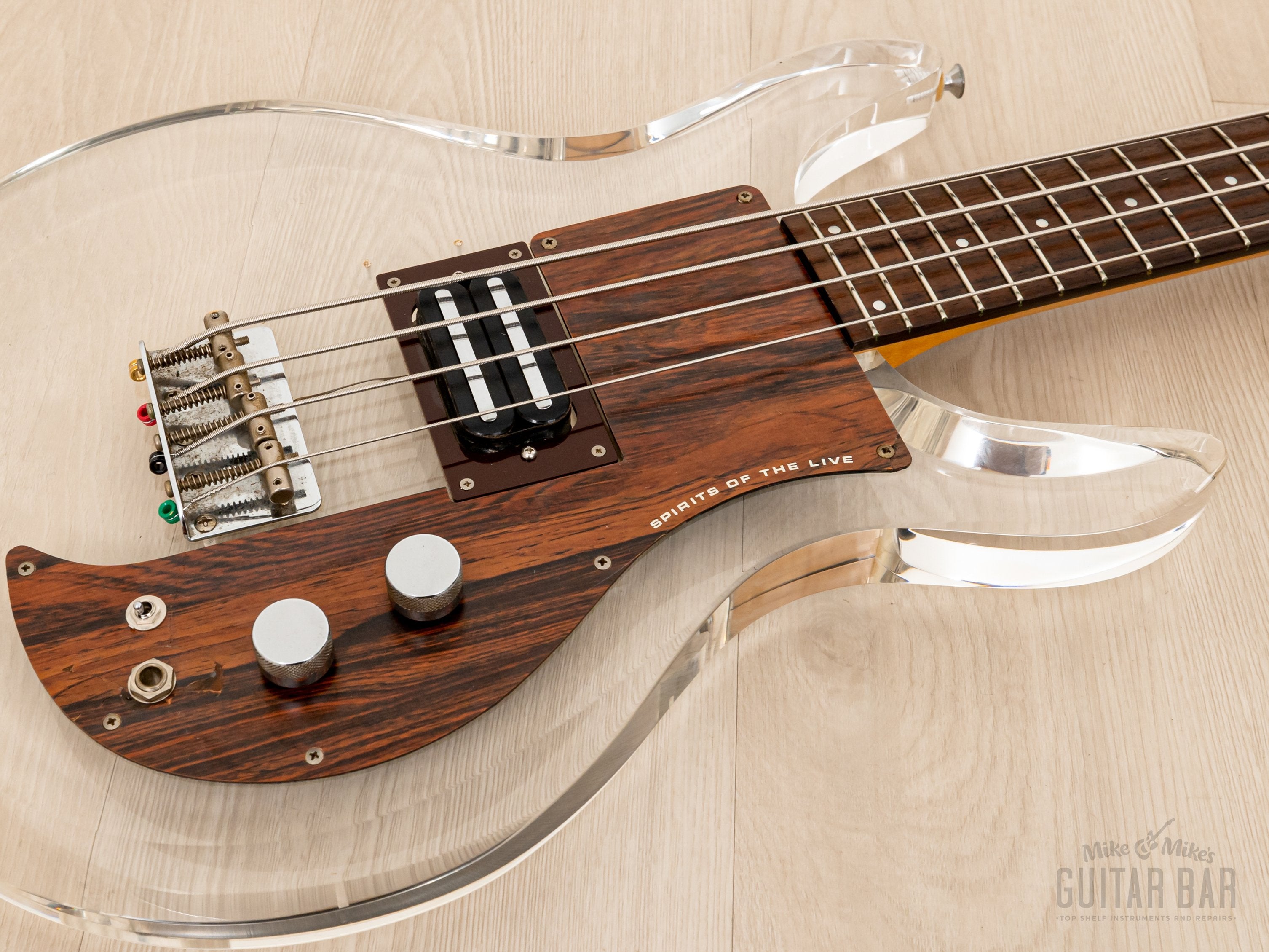 1990 Greco APB-1000 Dan Armstrong-Style Vintage Lucite Short Scale Bass Guitar, Japan Fujigen