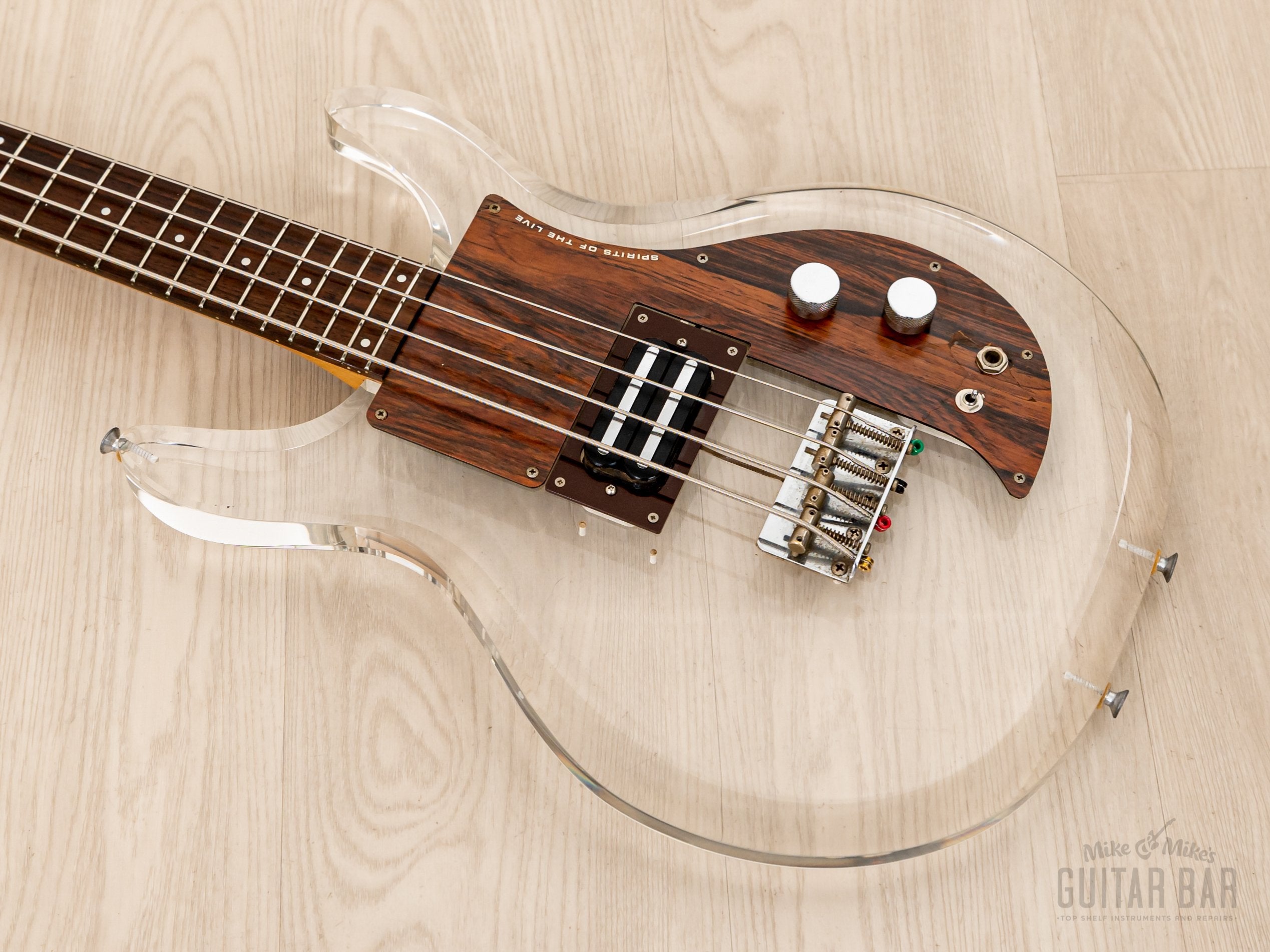 1990 Greco APB-1000 Dan Armstrong-Style Vintage Lucite Short Scale Bass Guitar, Japan Fujigen