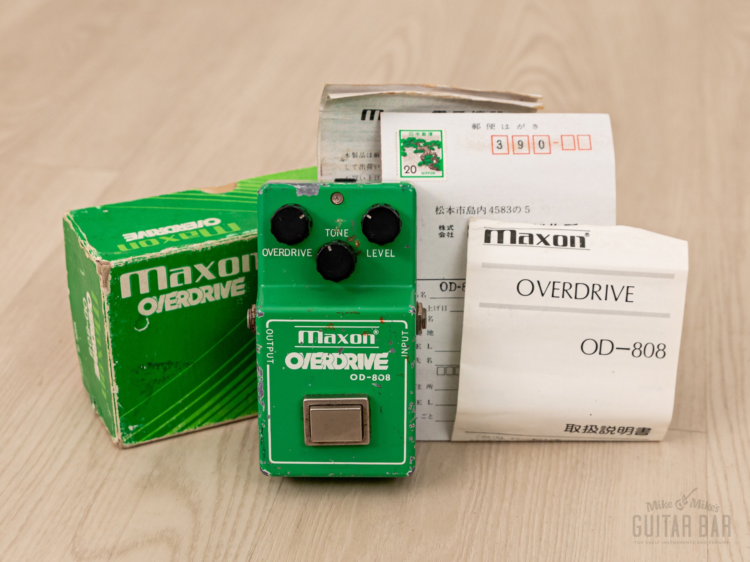 1980 Maxon OD-808 Overdrive w/ RC4558P, Box & Paperwork, Ibanez TS-808 Tube Screamer